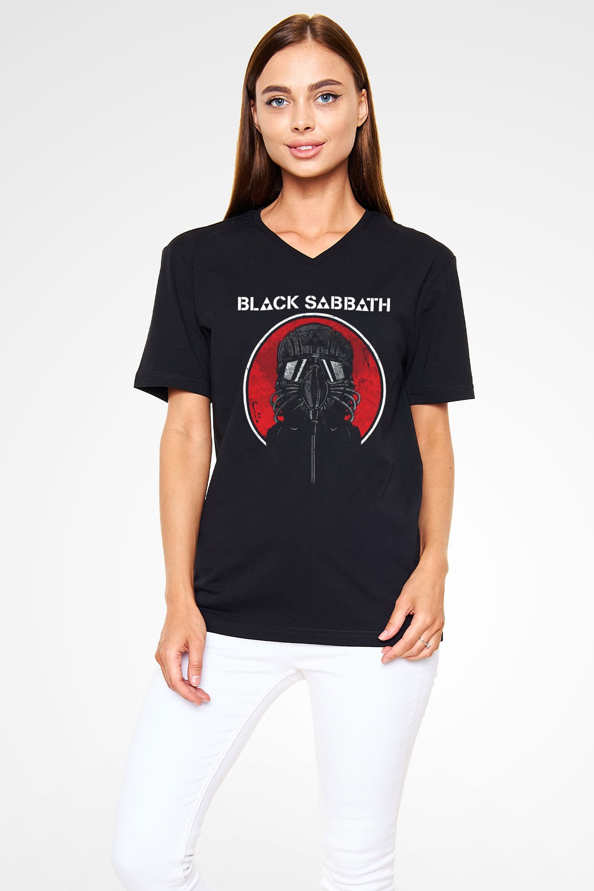 Black Sabbath Siyah Unisex V Yaka Tişört