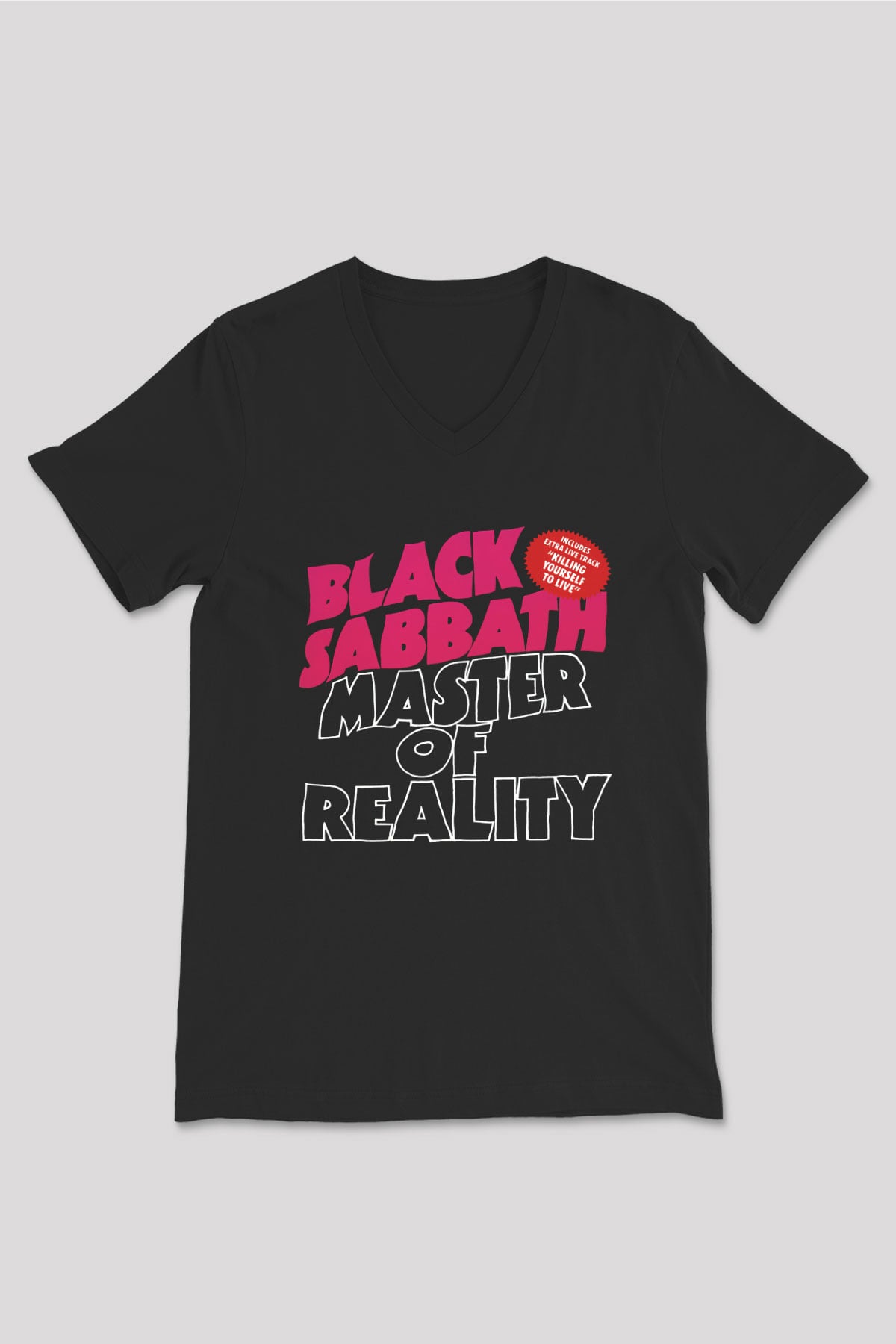 Black Sabbath Siyah Unisex V Yaka Tişört T-Shirt