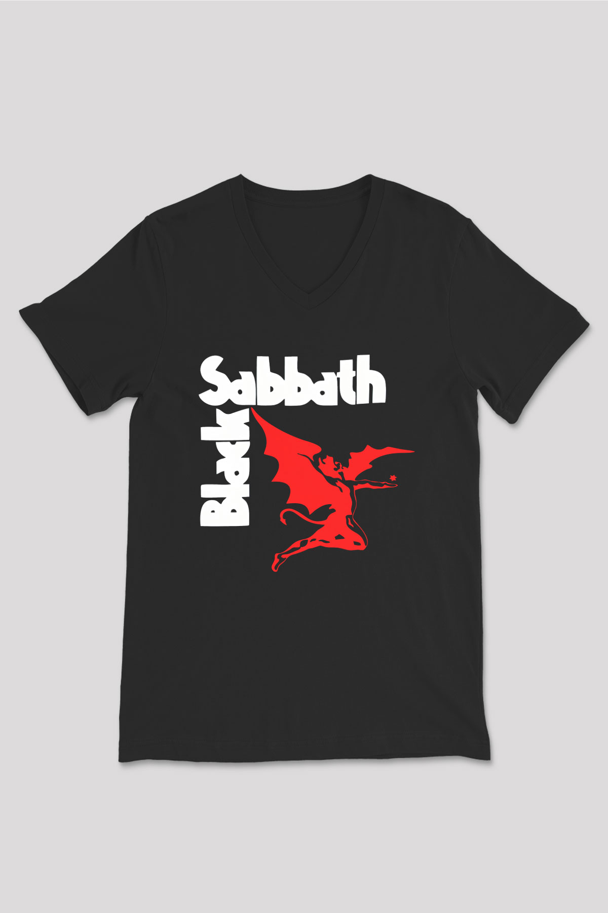 Black Sabbath Siyah Unisex V Yaka Tişört