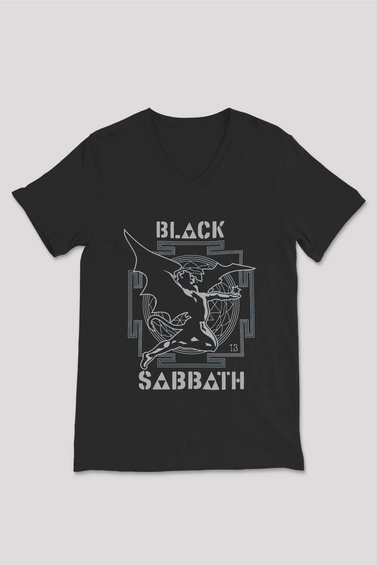 Black Sabbath Siyah Unisex V Yaka Tişört