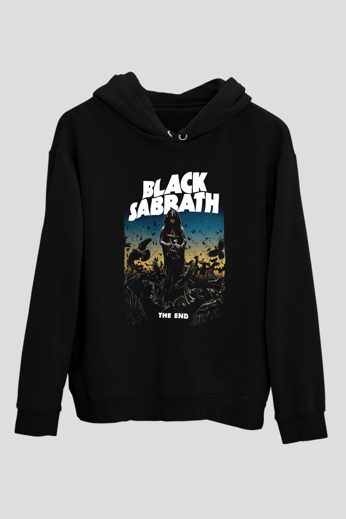 Black Sabbath The End Beyaz Unisex Kapüşonlu Sweatshirt