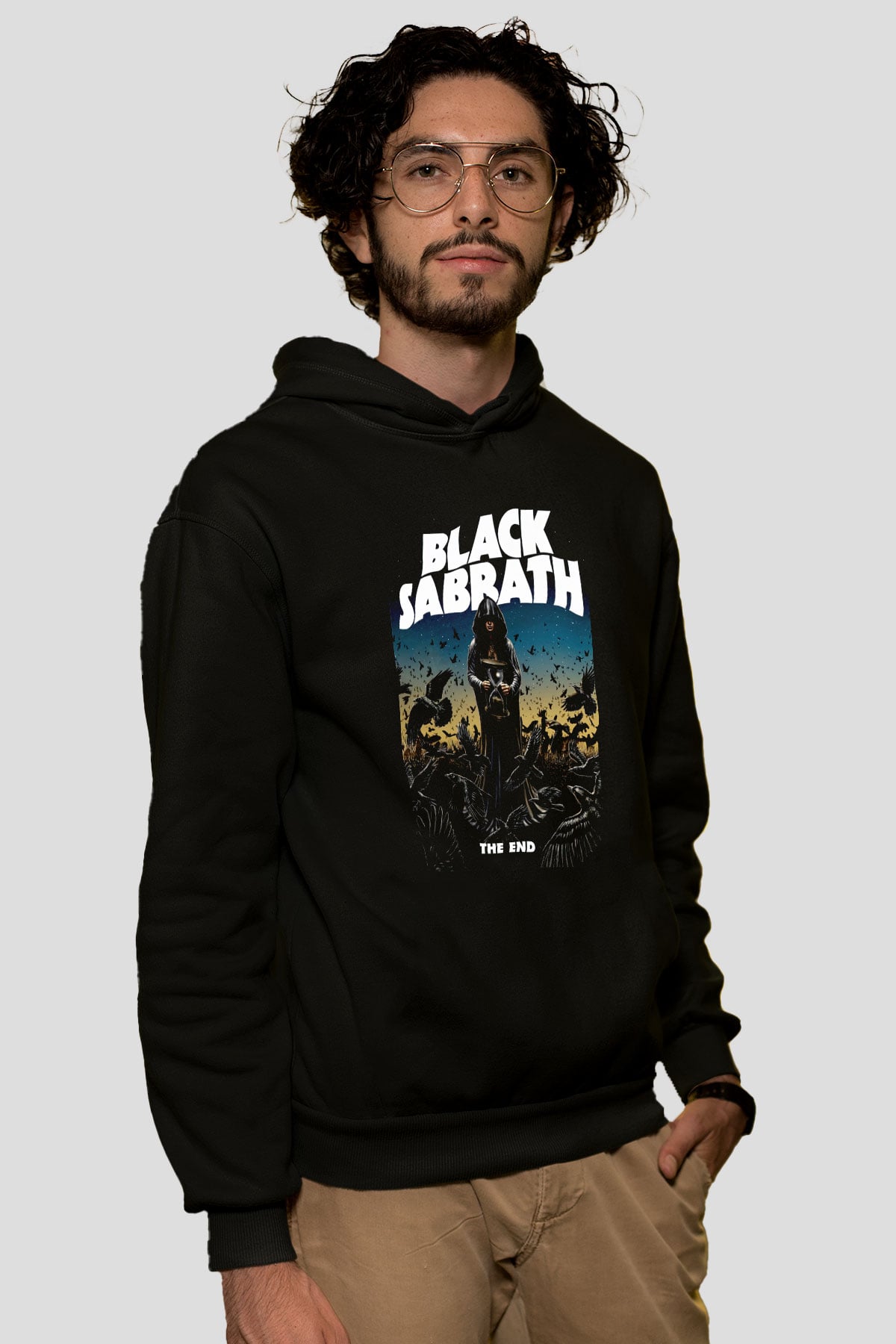 Black Sabbath The End Beyaz Unisex Kapüşonlu Sweatshirt