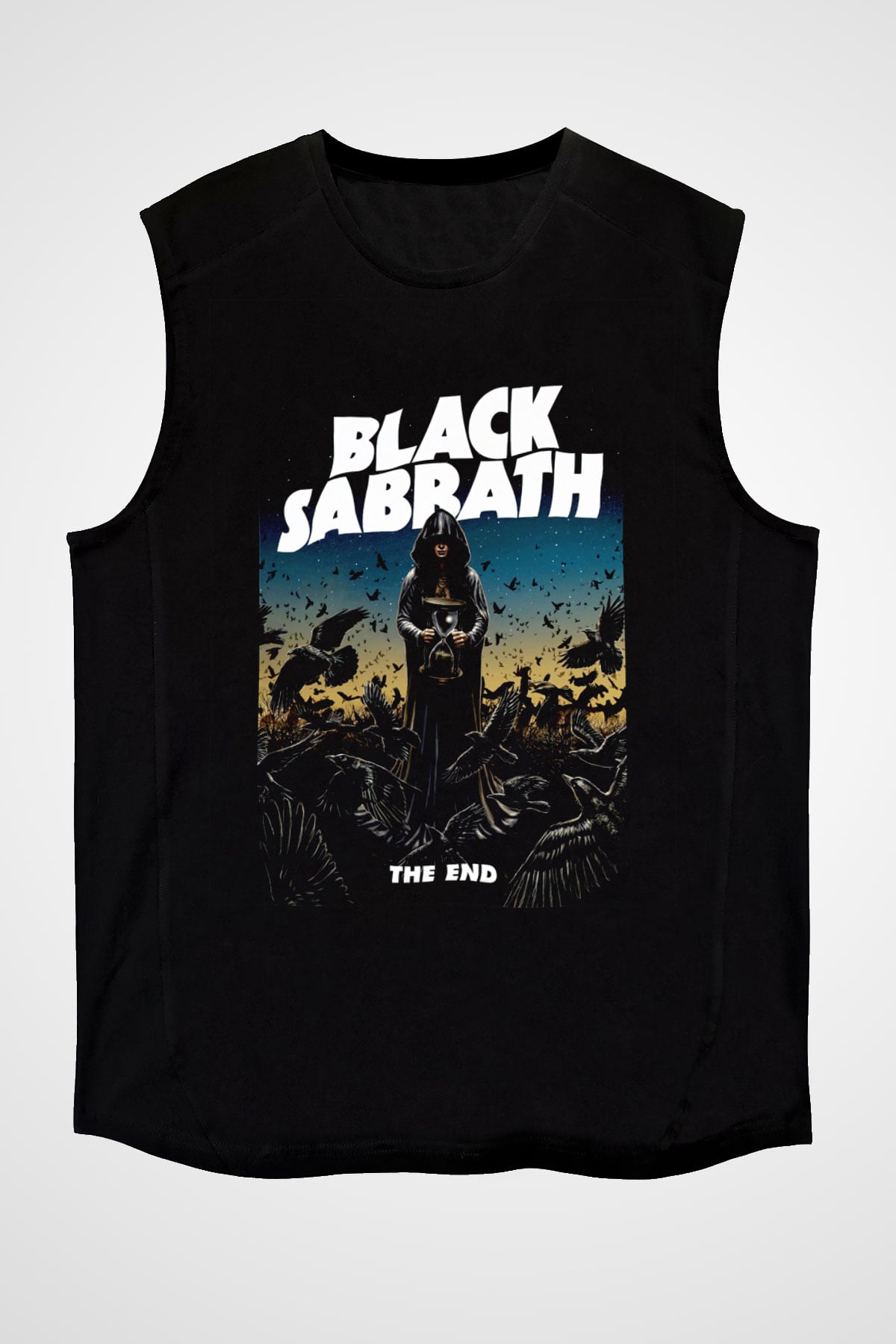 Black Sabbath The End Beyaz Unisex Kolsuz Tişört