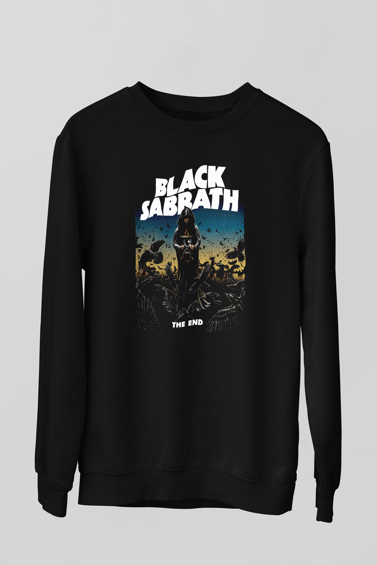 Black Sabbath The End Beyaz Unisex Sweatshirt