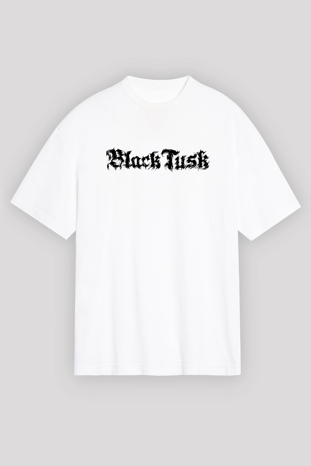 Black Tusk Beyaz Oversize Tişört Oversize T-shirt - TişörtFabrikası