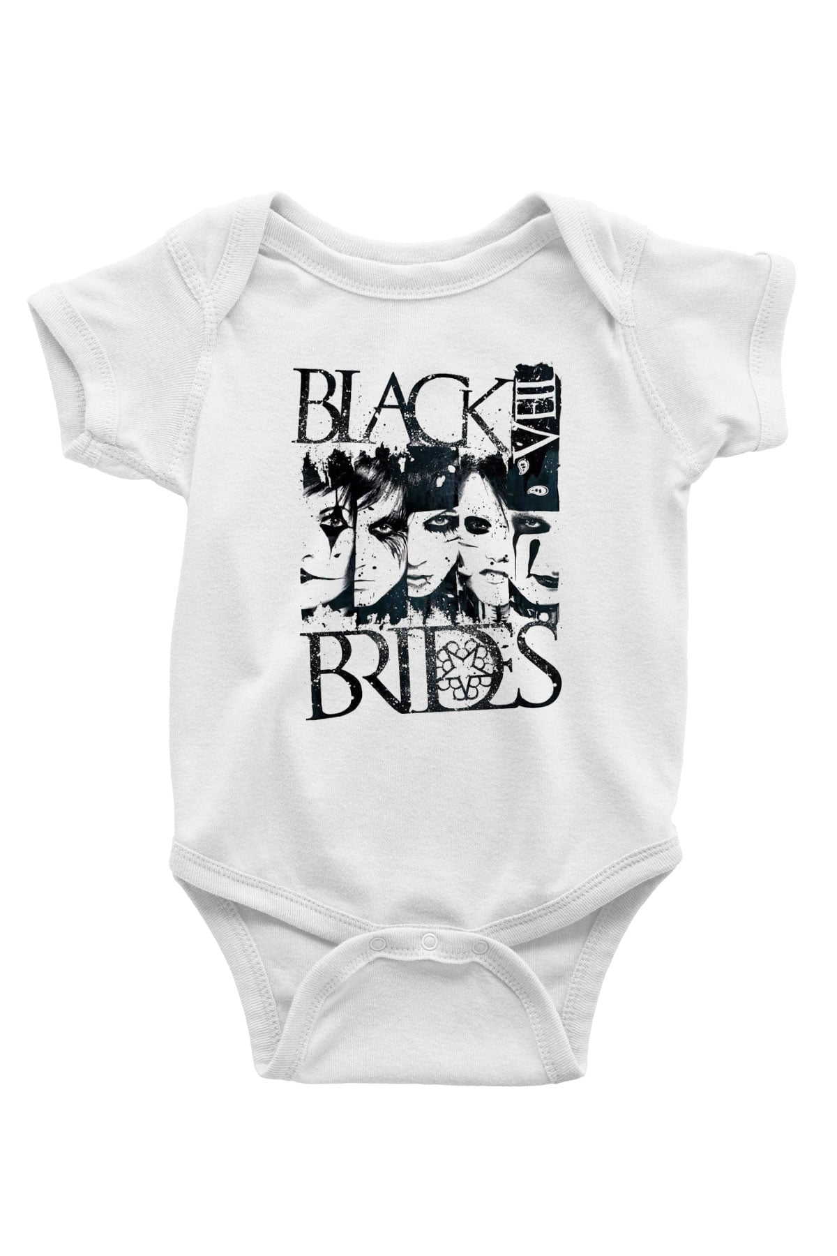 Black Veil Brides Baskılı Beyaz Unisex Bebek Body - Zıbın