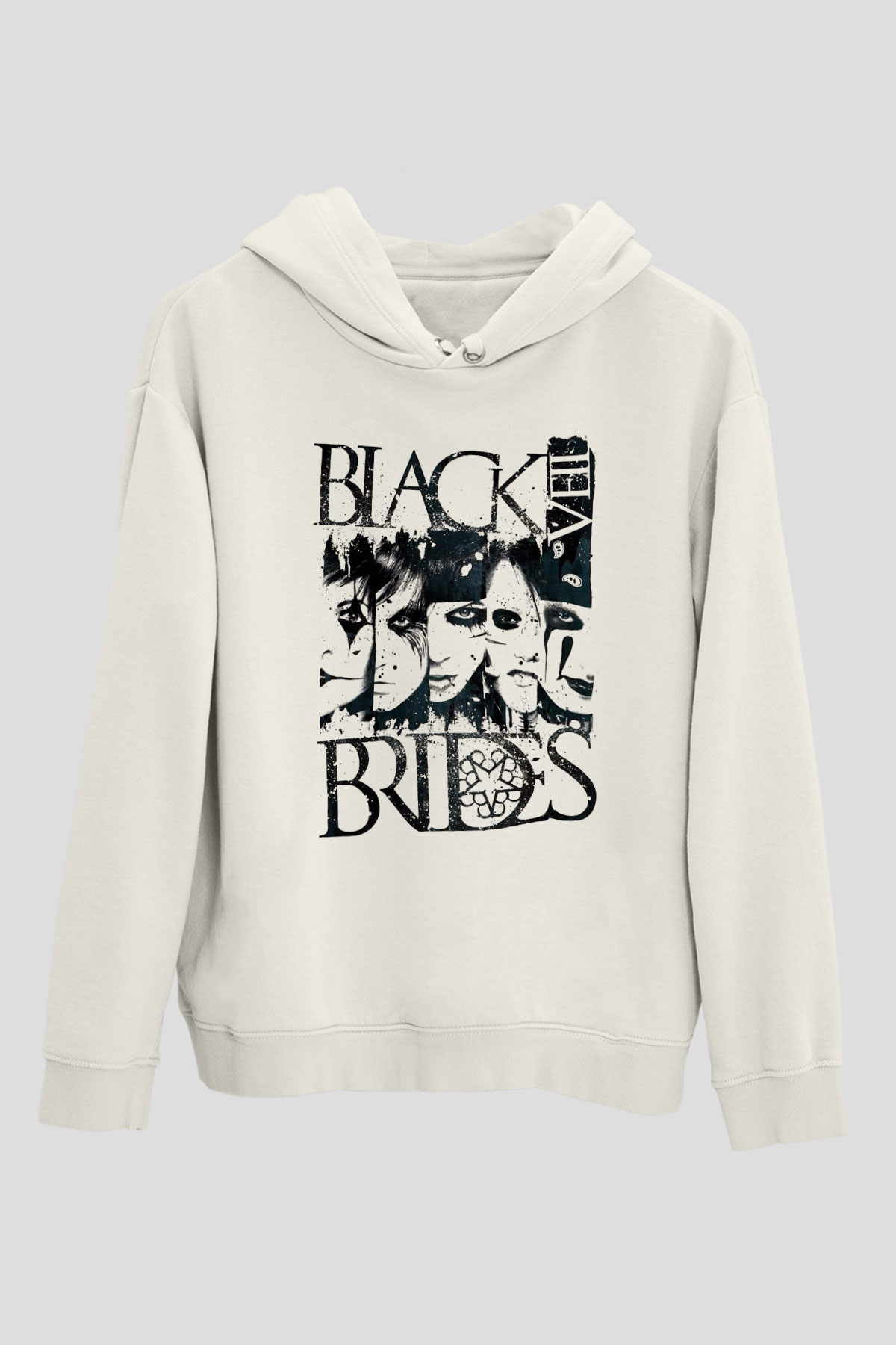 Black Veil Brides Beyaz Unisex Kapşonlu Sweatshirt