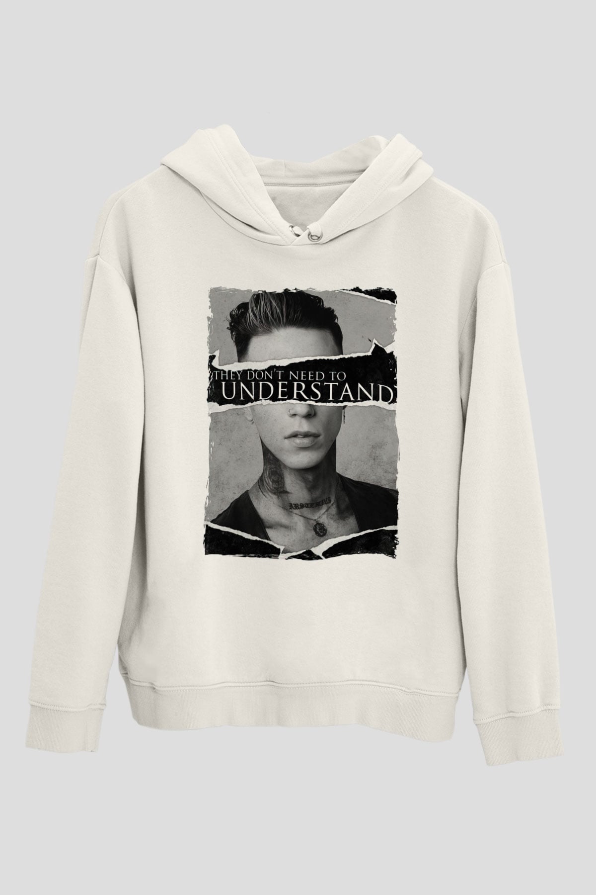 Black Veil Brides Beyaz Unisex Kapüşonlu Sweatshirt