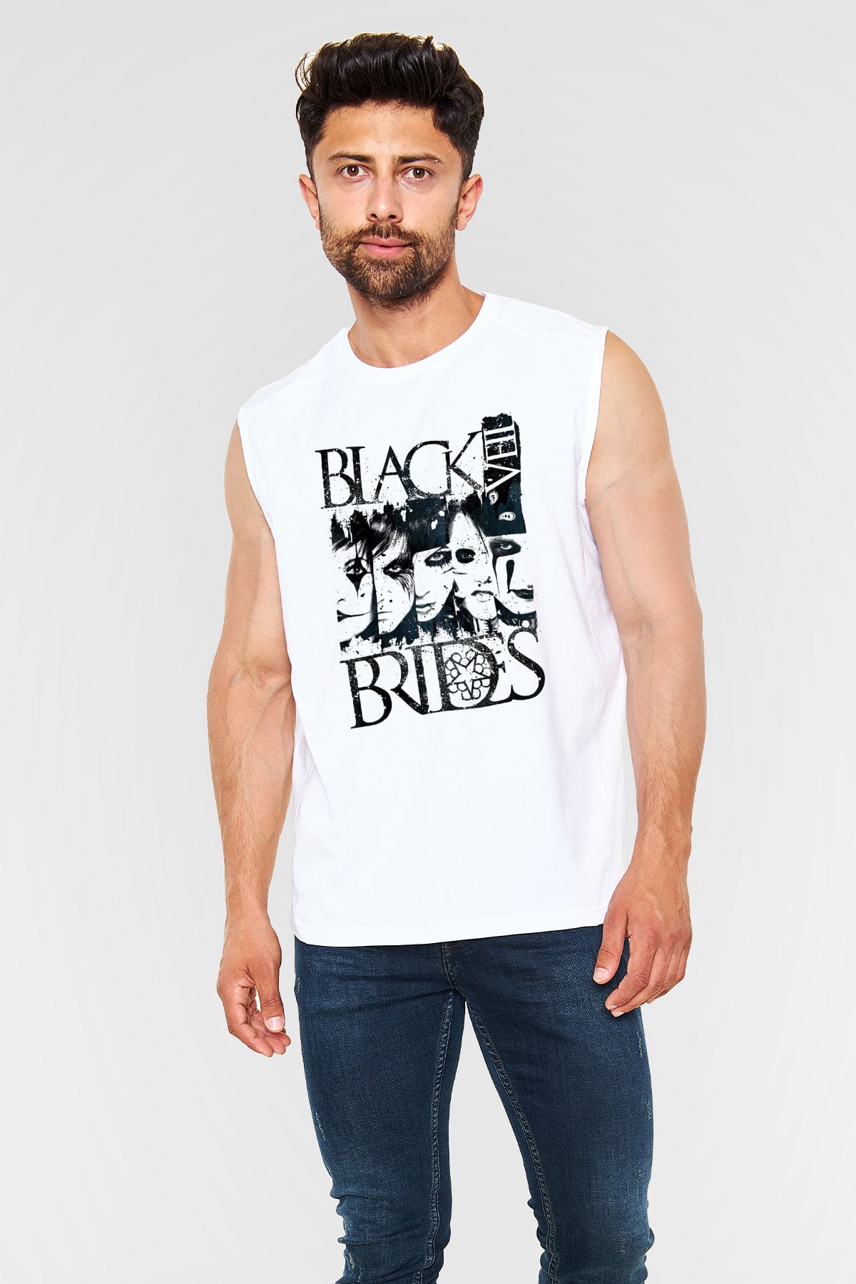 Black Veil Brides Beyaz Unisex Kolsuz Tişört