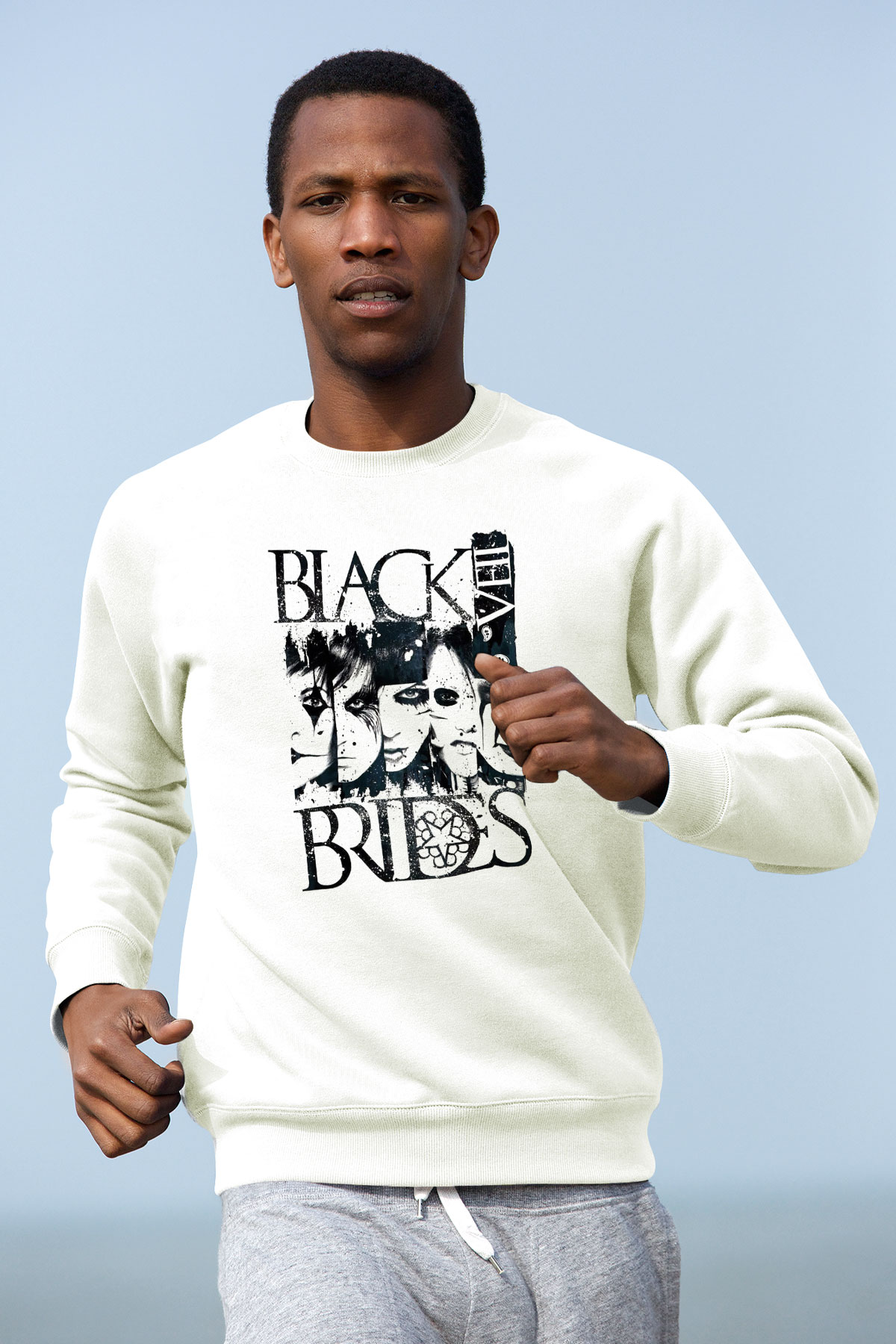 Black Veil Brides Beyaz Unisex Sweatshirt