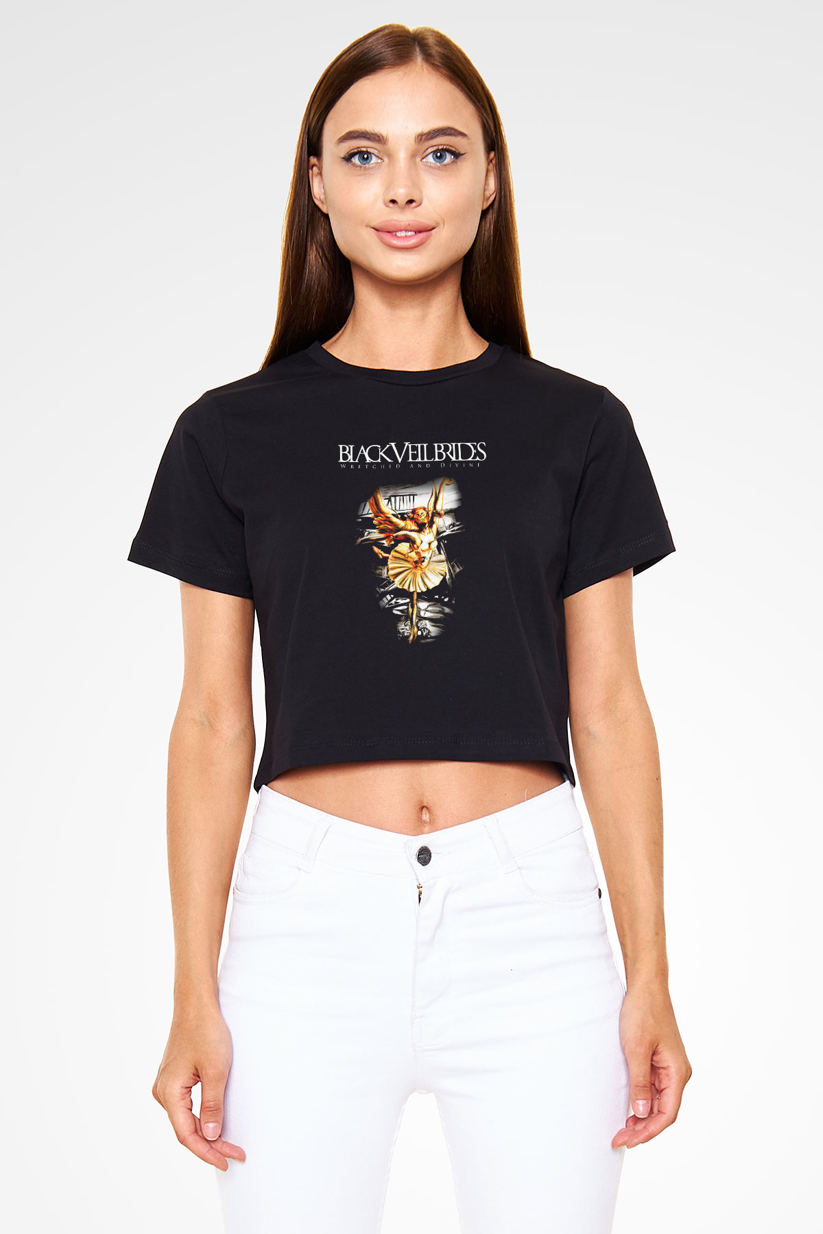 Black Veil Brides Siyah Crop Top Tişört