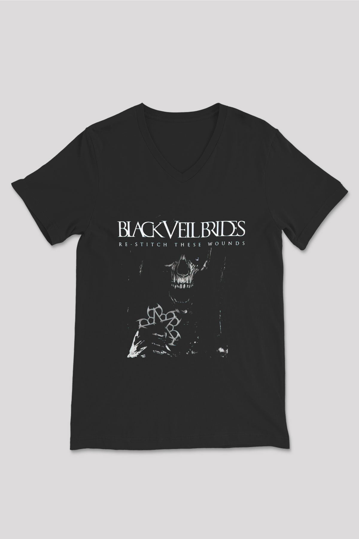 Black Veil Brides Siyah Unisex V Yaka Tişört