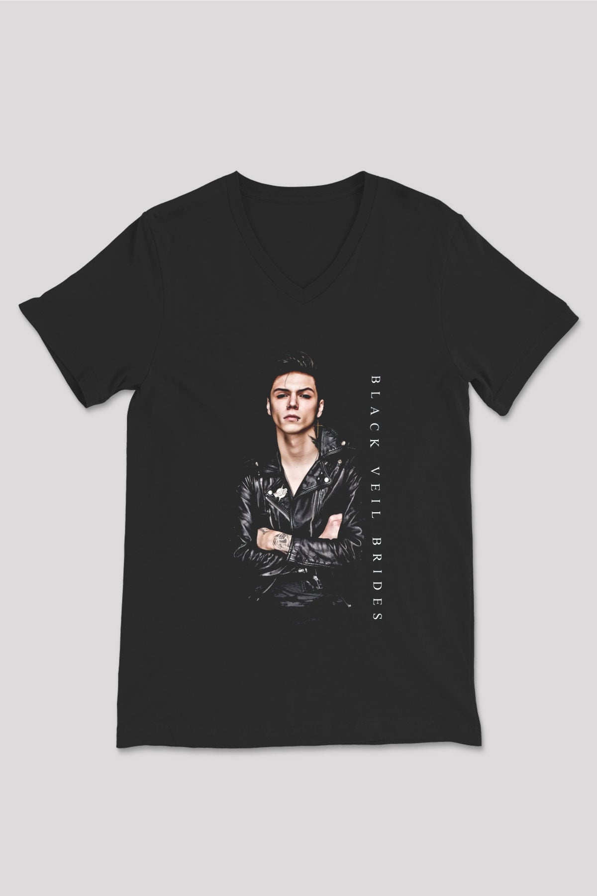 Black Veil Brides Siyah Unisex V Yaka Tişört T-Shirt