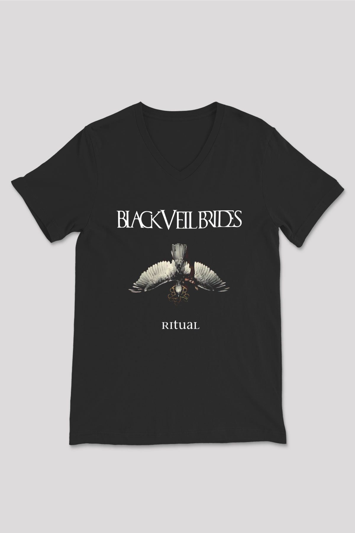 Black Veil Brides Siyah Unisex V Yaka Tişört