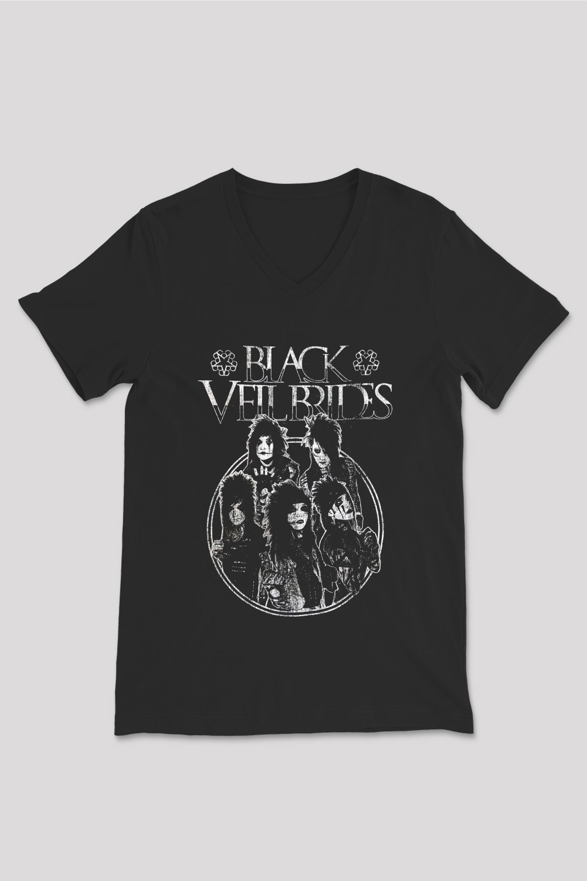 Black Veil Brides Siyah Unisex V Yaka Tişört