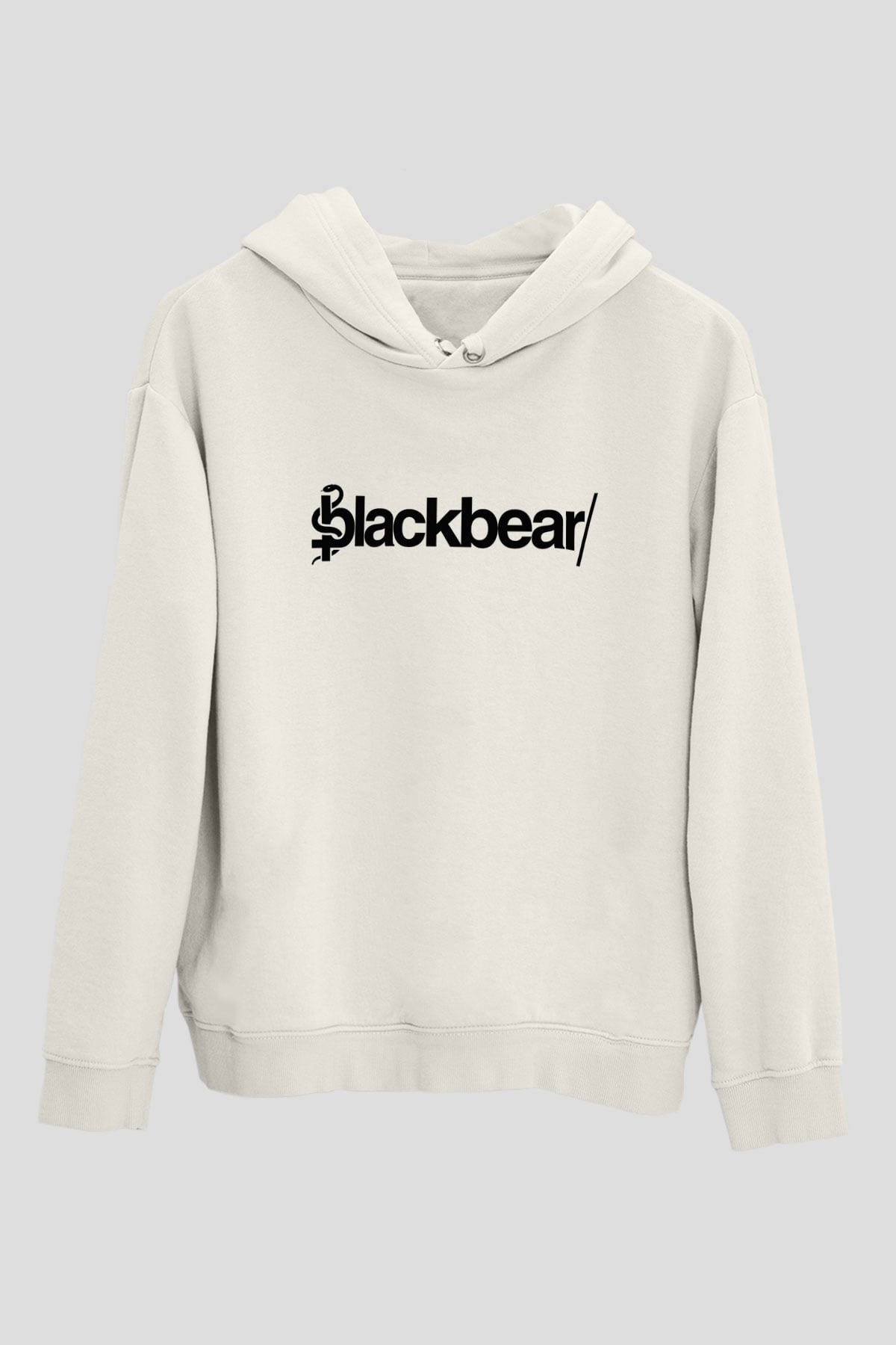 BlackBear Beyaz Unisex Kapşonlu Sweatshirt