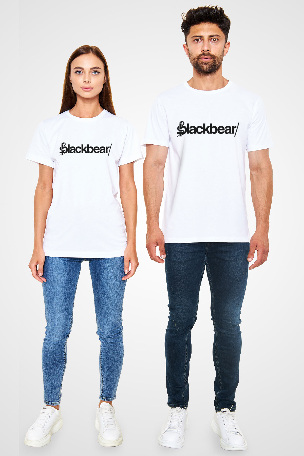BlackBear Beyaz Unisex Tişört T-Shirt - TişörtFabrikası