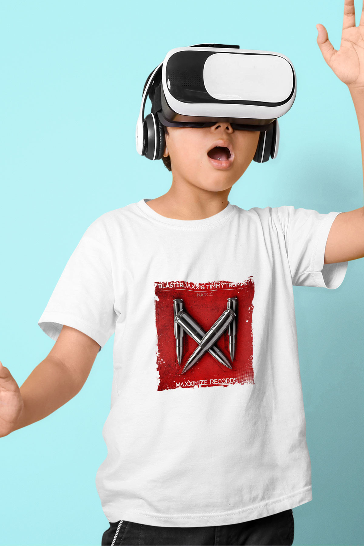 Blasterjaxx Baskılı Beyaz Çocuk Tişört