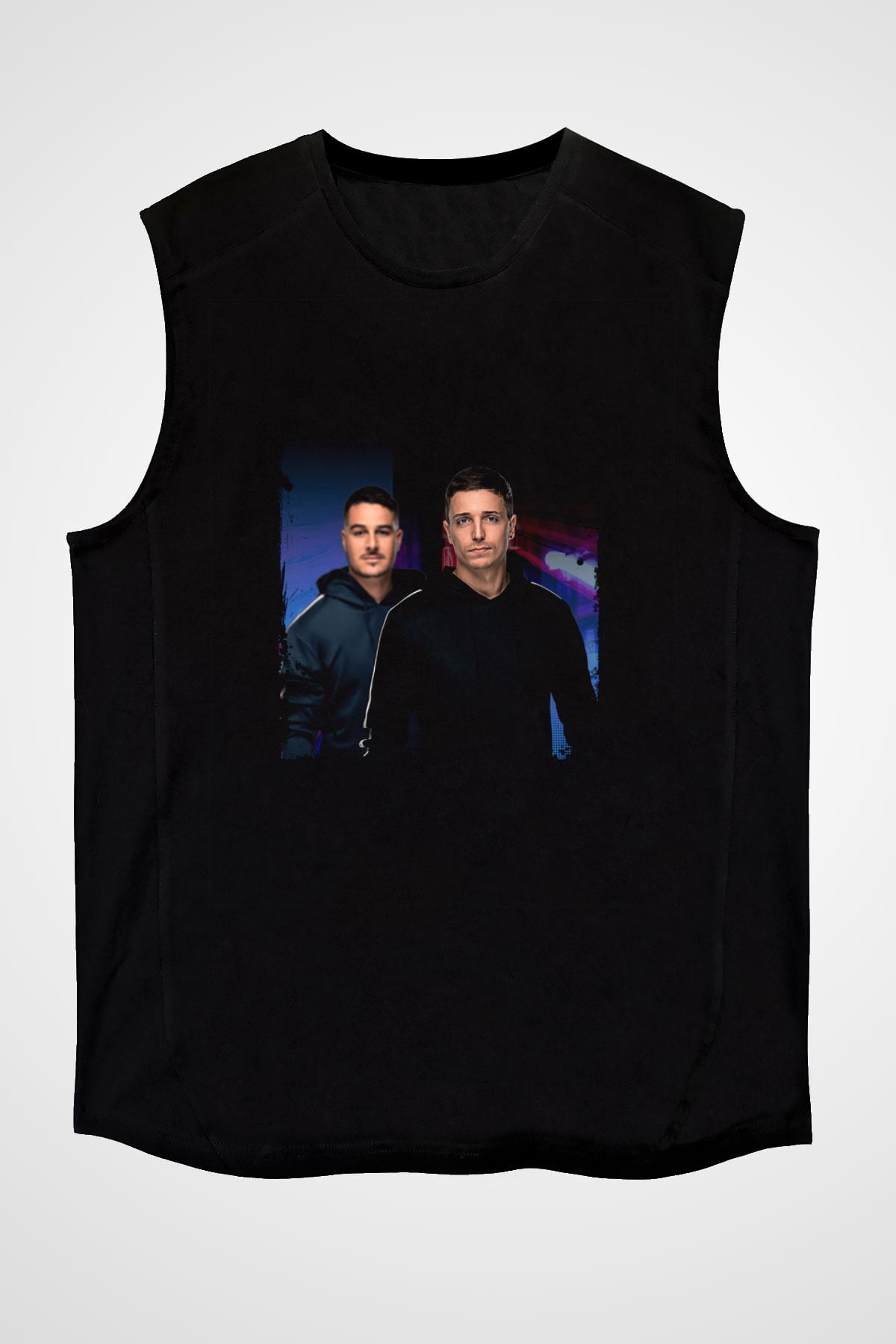 Blasterjaxx Baskılı Unisex Siyah Kolsuz Tişört