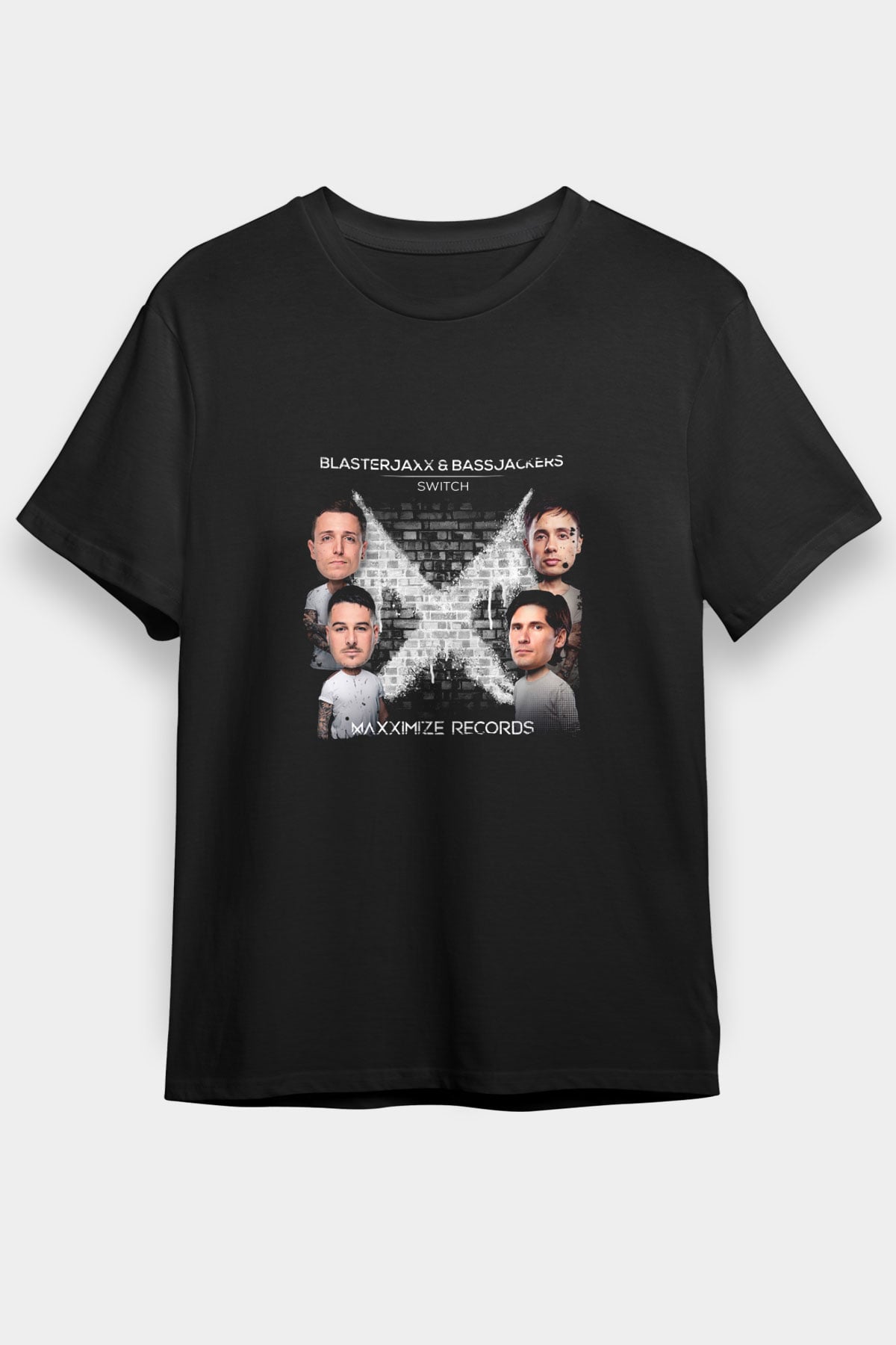 Blasterjaxx Baskılı Unisex Siyah Tişört