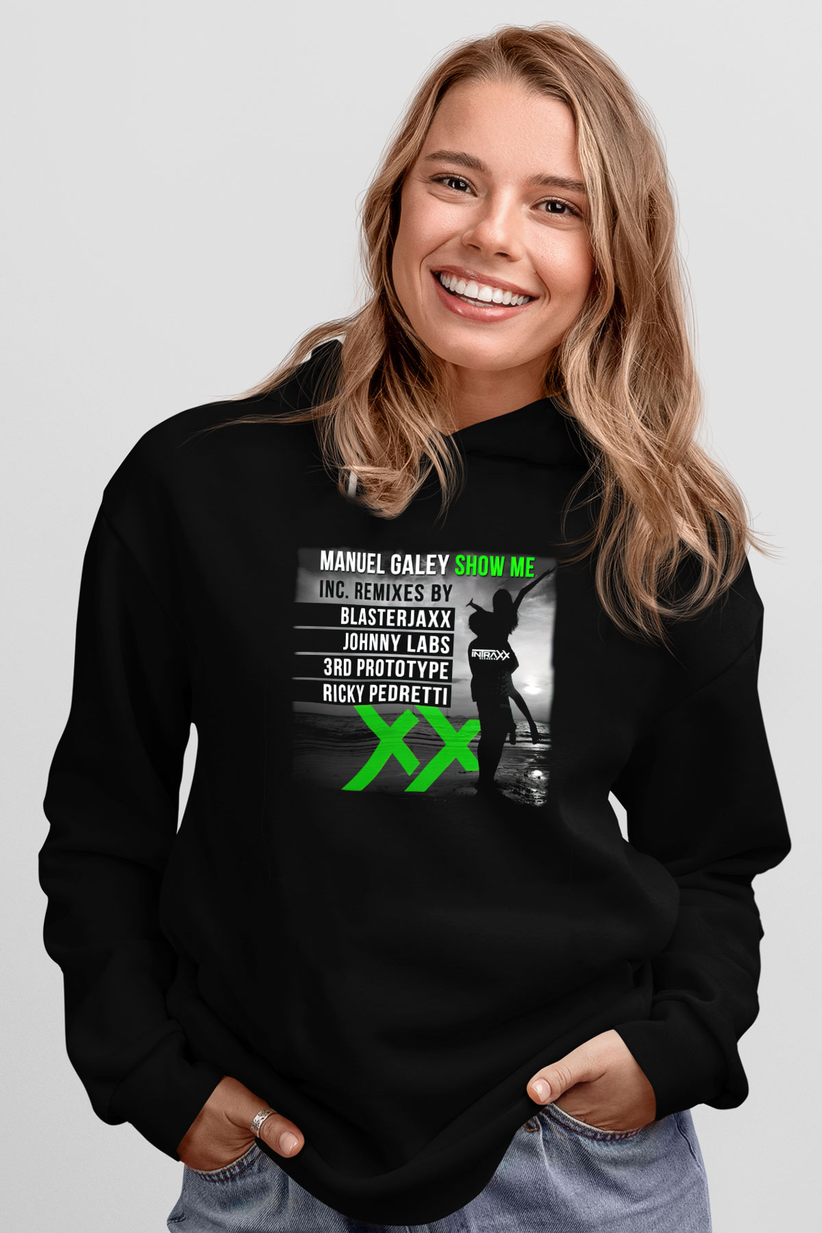 Blasterjaxx Siyah Unisex Kapüşonlu Sweatshirt
