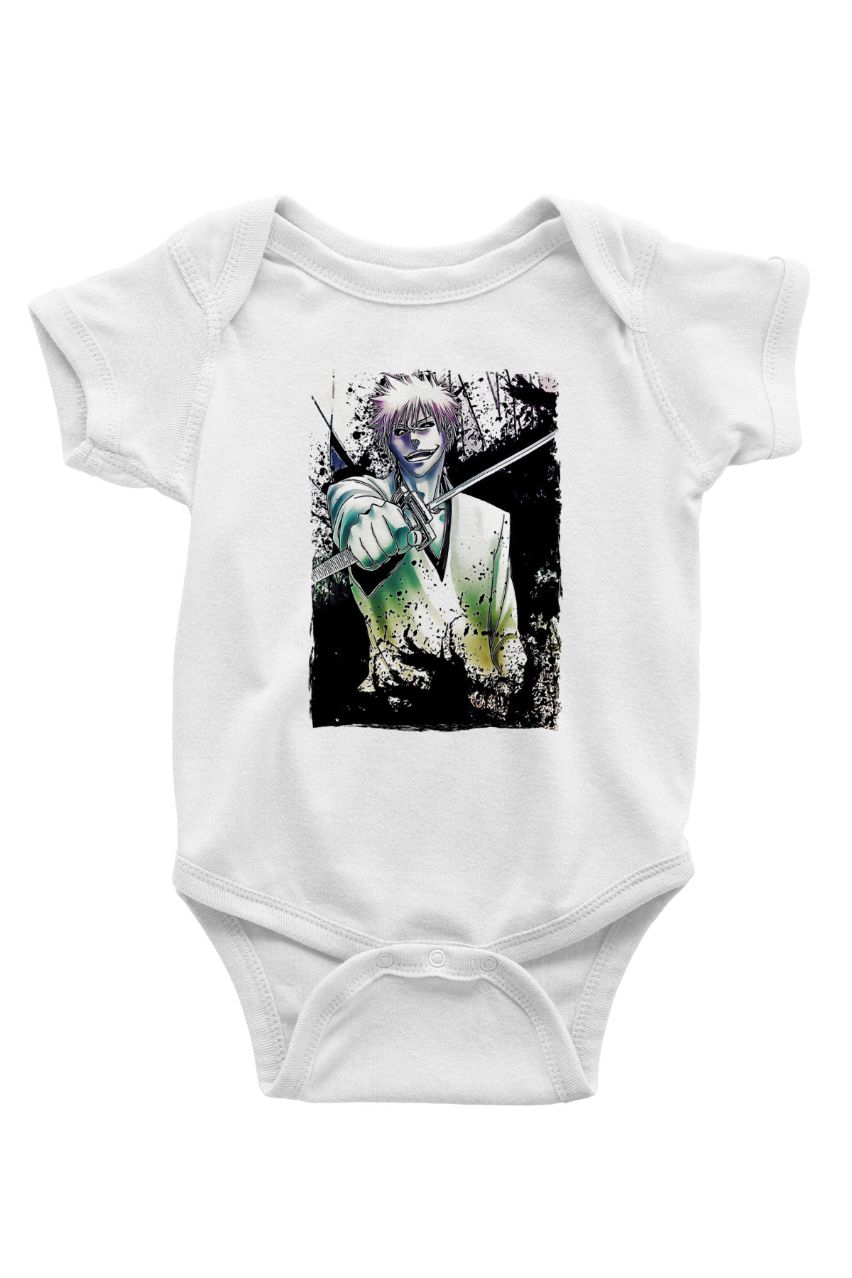 Bleach Baskılı Beyaz Unisex Bebek Body - Zıbın