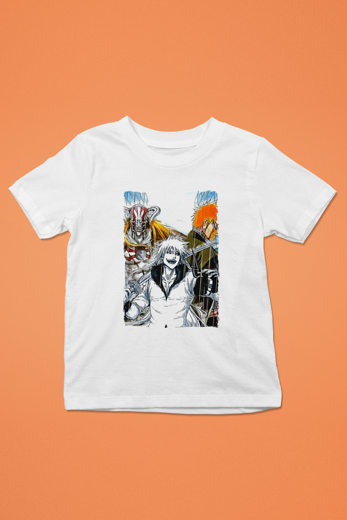 Bleach Baskılı Beyaz Unisex Beyaz Çocuk Tişört - Tshirt