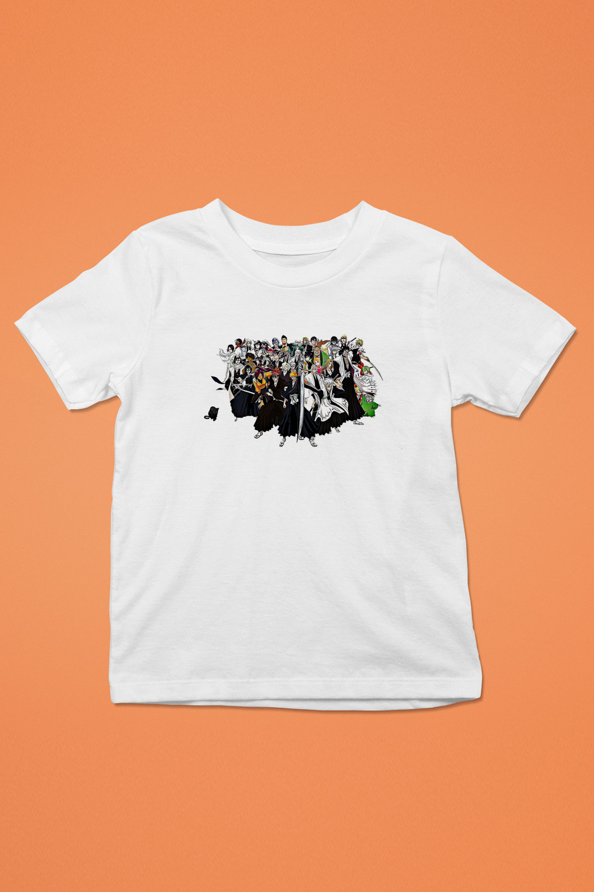Bleach Baskılı Beyaz Unisex Beyaz Çocuk Tişört - Tshirt