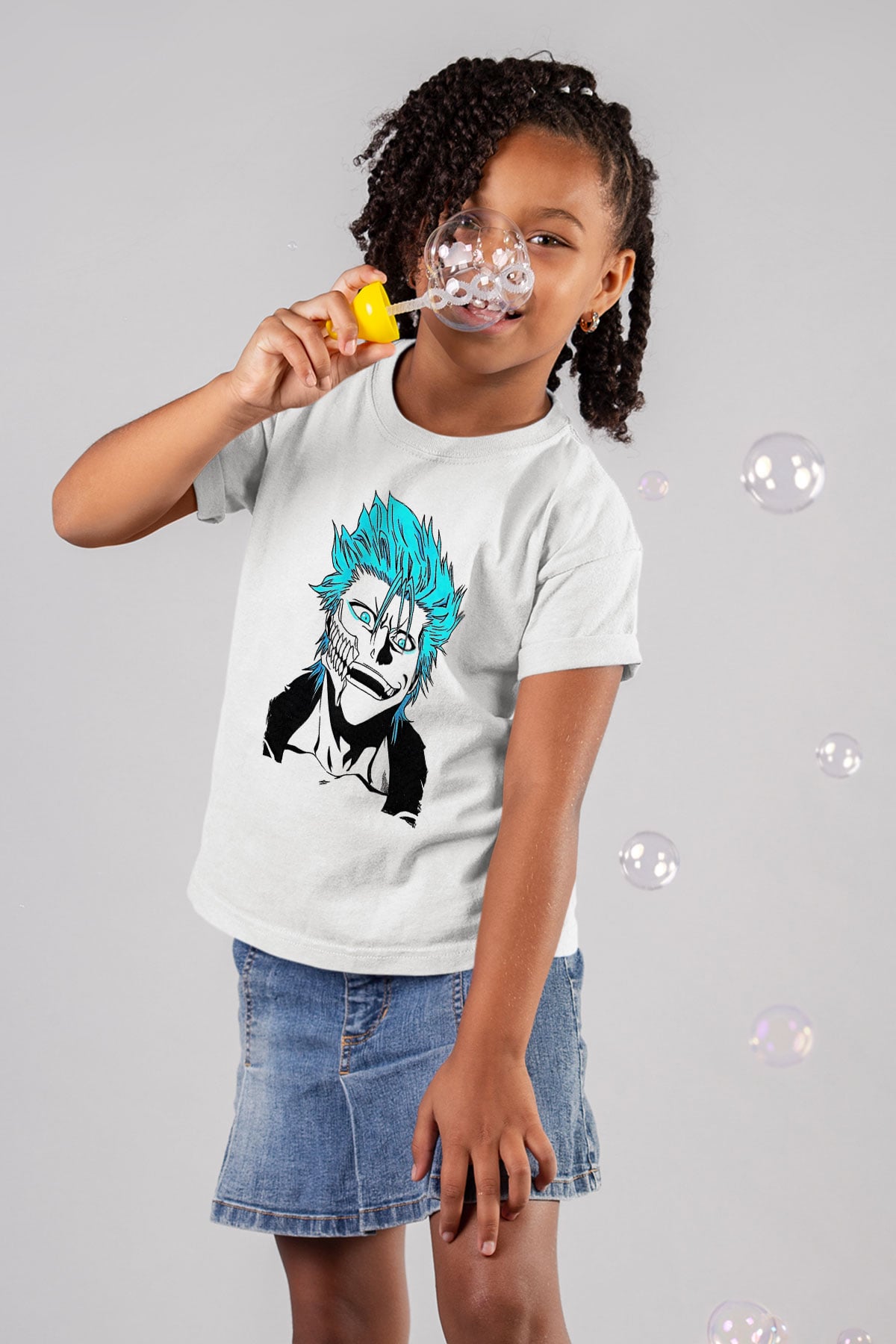 Bleach Baskılı Beyaz Unisex Beyaz Çocuk Tişört - Tshirt