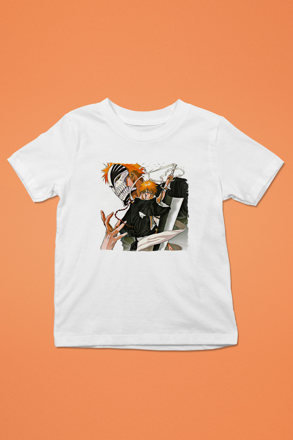Bleach Baskılı Beyaz Unisex Beyaz Çocuk Tişört - Tshirt