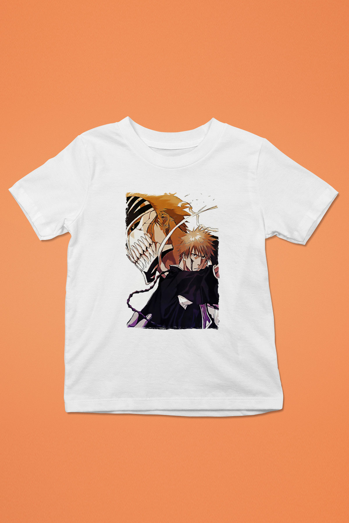 Bleach Baskılı Beyaz Unisex Beyaz Çocuk Tişört - Tshirt