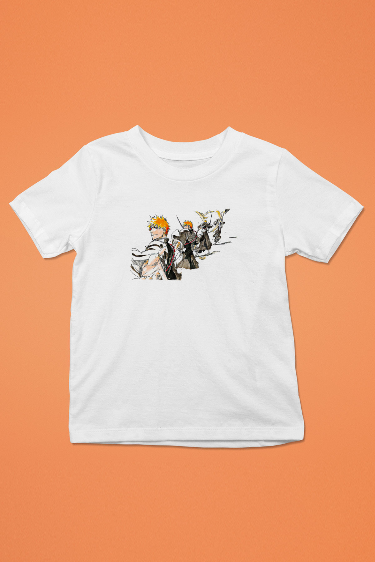 Bleach Baskılı Beyaz Unisex Beyaz Çocuk Tişört - Tshirt