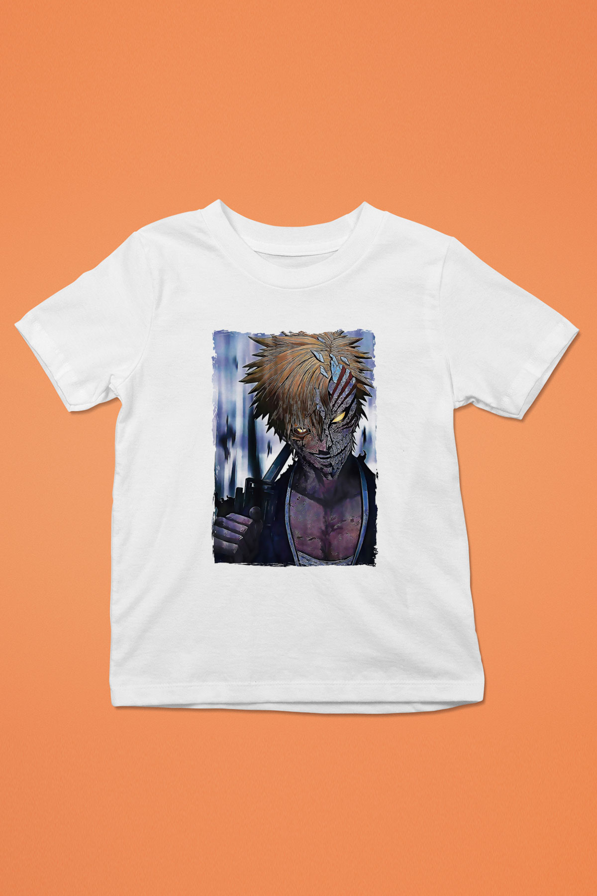 Bleach Baskılı Beyaz Unisex Beyaz Çocuk Tişört - Tshirt