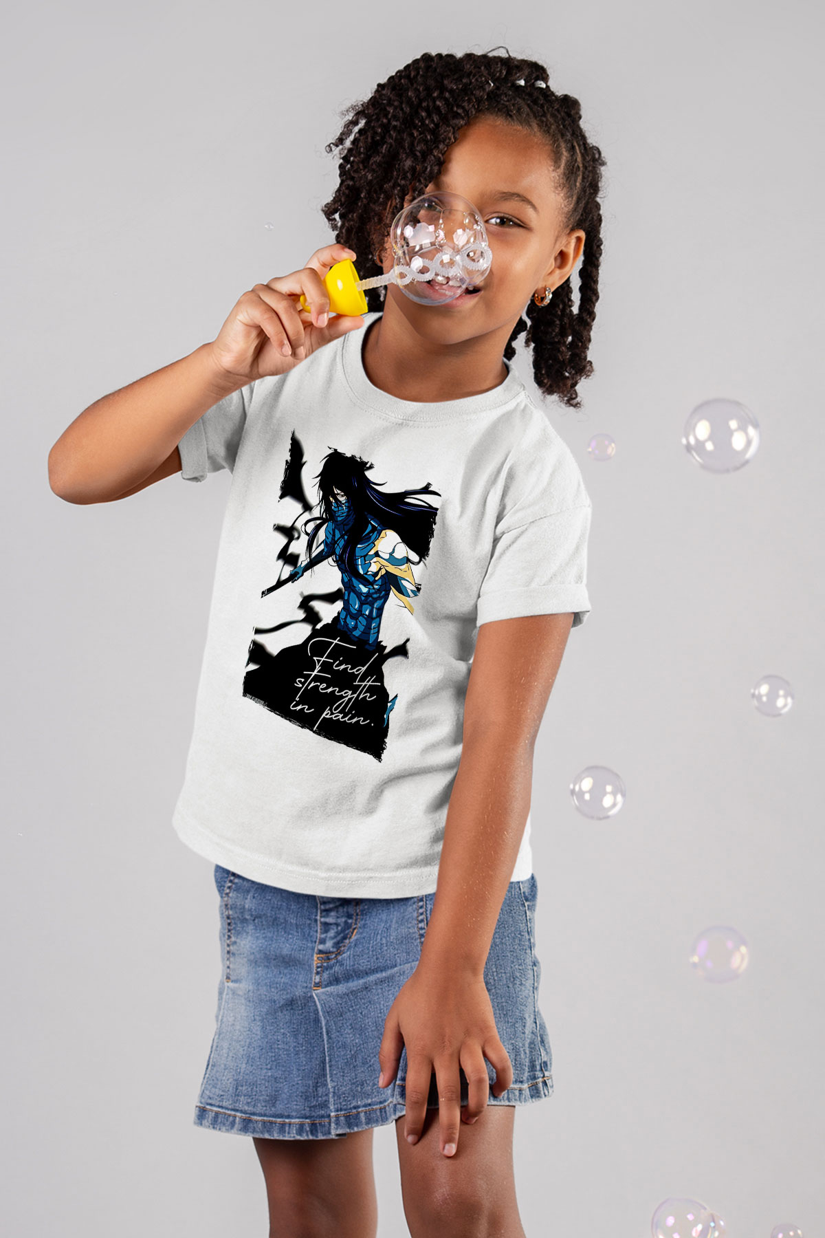 Bleach Baskılı Beyaz Unisex Beyaz Çocuk Tişört - Tshirt