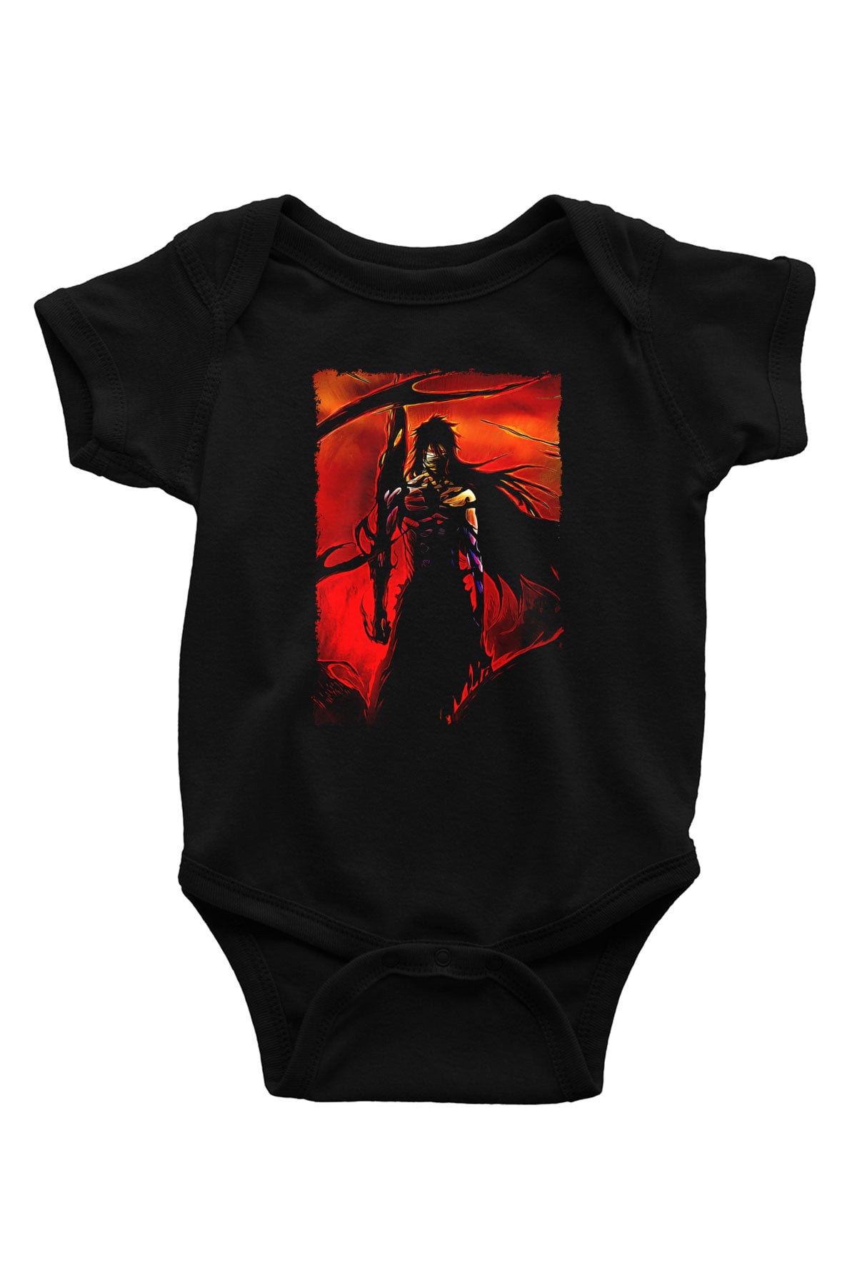 Bleach Baskılı Unisex Siyah Bebek Body - Zıbın