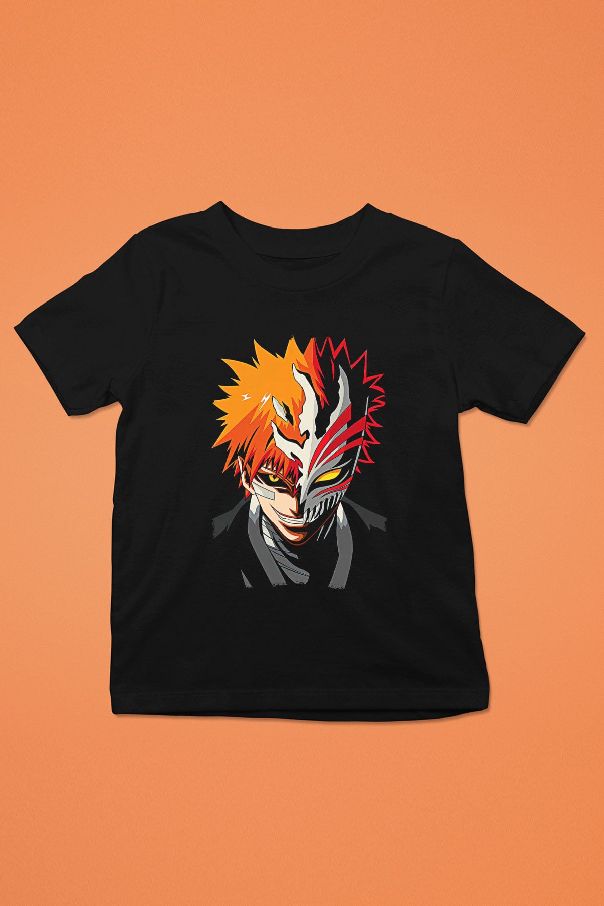 Bleach Baskılı Unisex Siyah Çocuk Tişört - Tshirt
