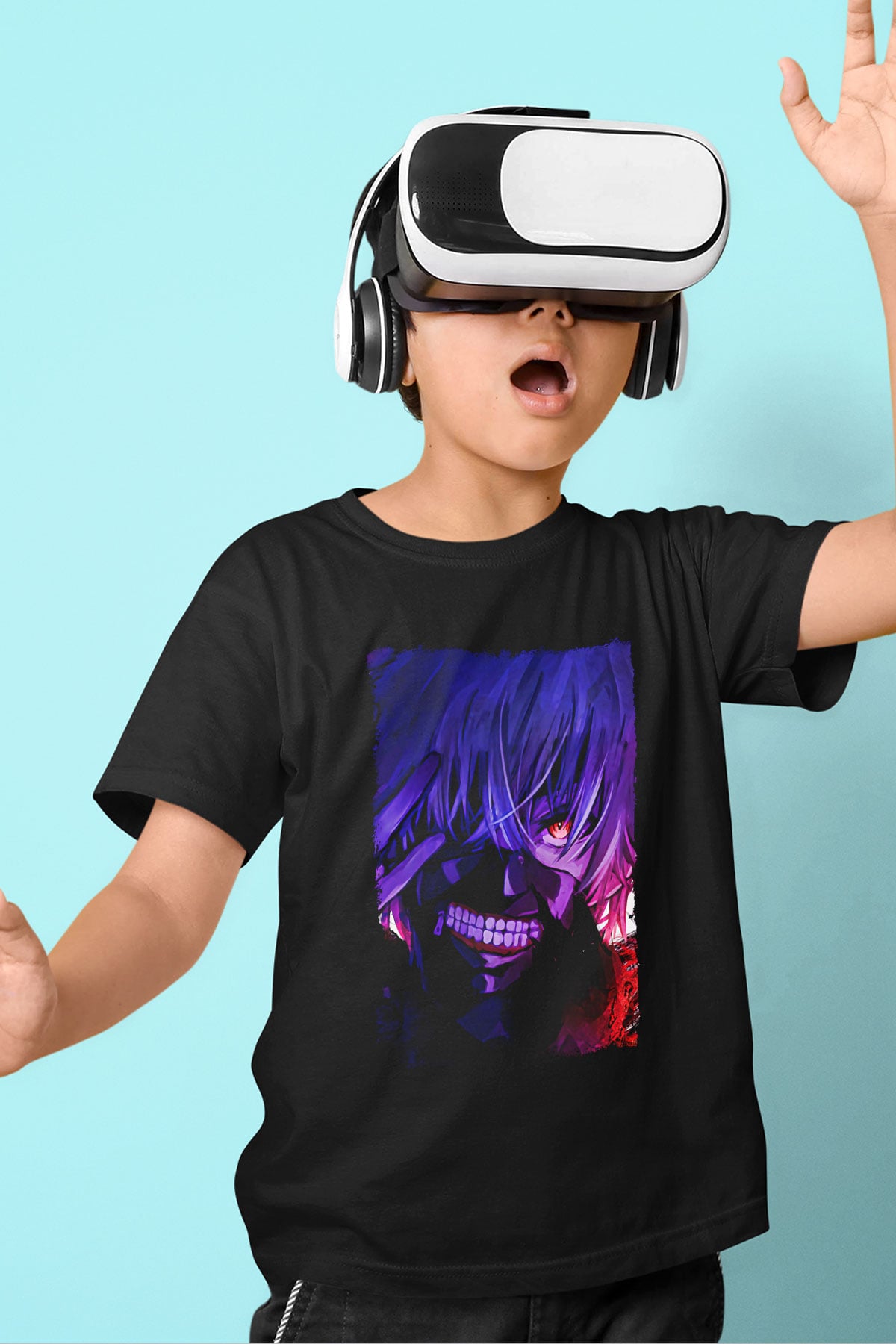 Bleach Baskılı Unisex Siyah Çocuk Tişört - Tshirt