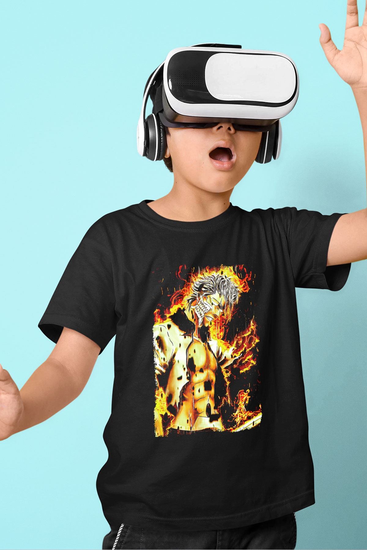 Bleach Baskılı Unisex Siyah Çocuk Tişört - Tshirt