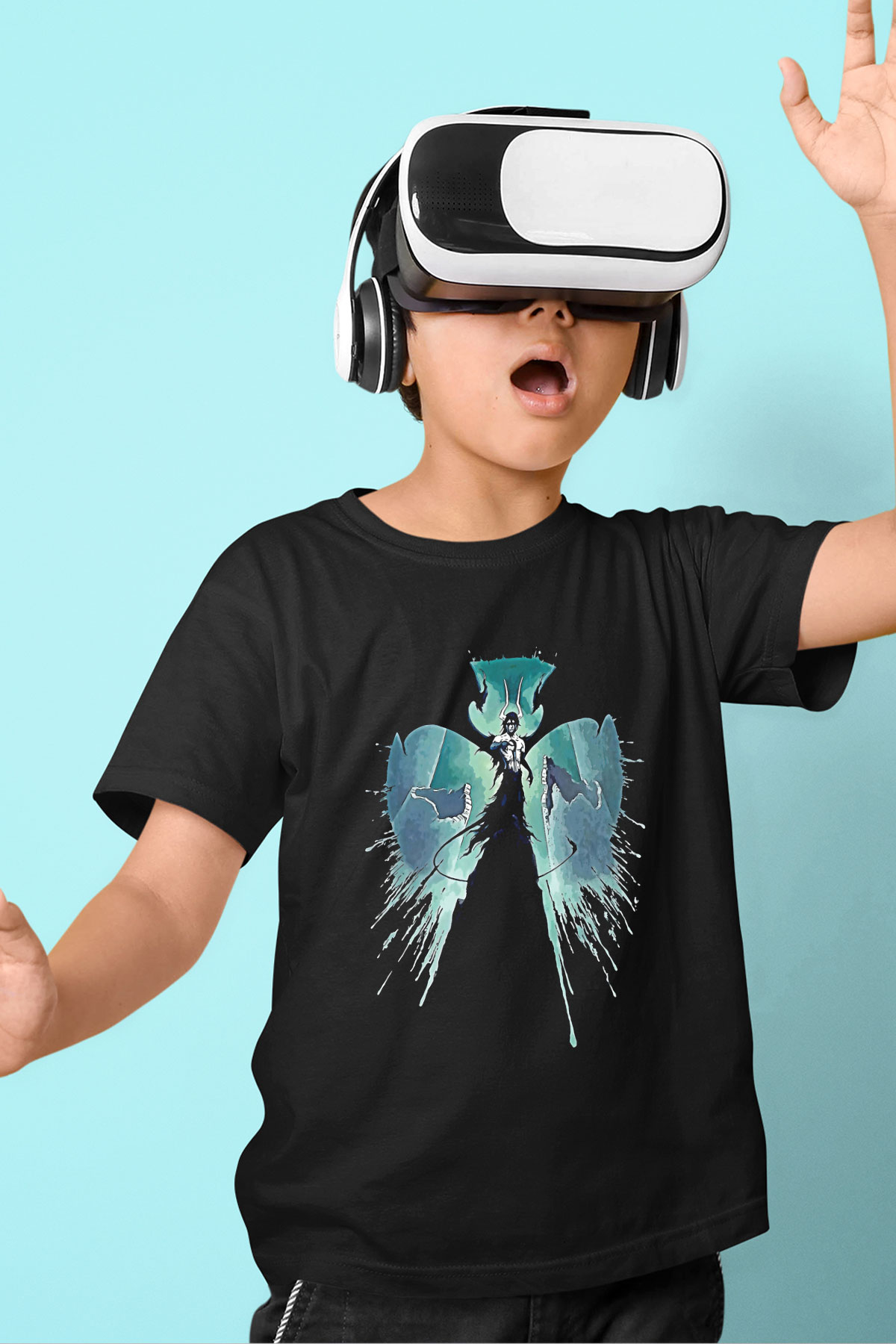 Bleach Baskılı Unisex Siyah Çocuk Tişört - Tshirt