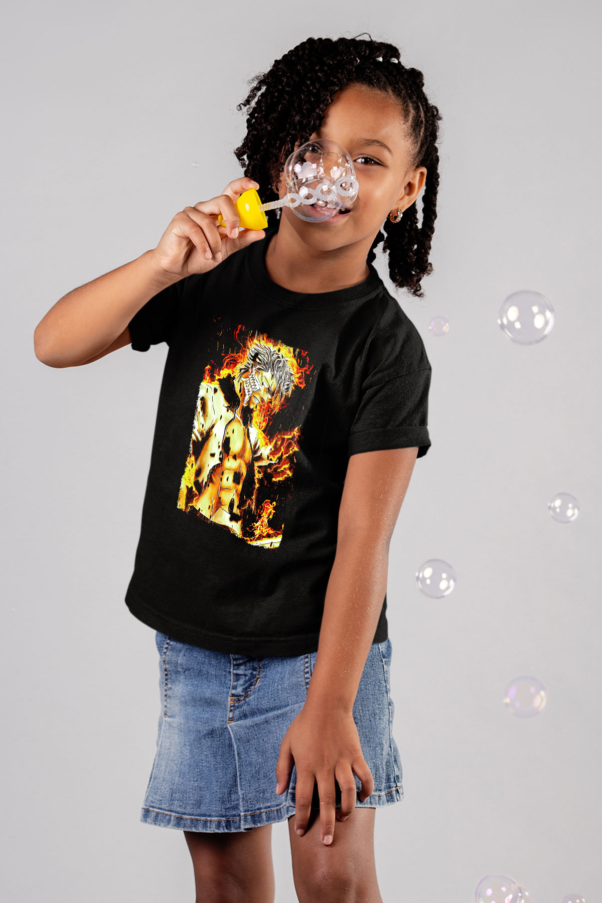 Bleach Baskılı Unisex Siyah Çocuk Tişört - Tshirt