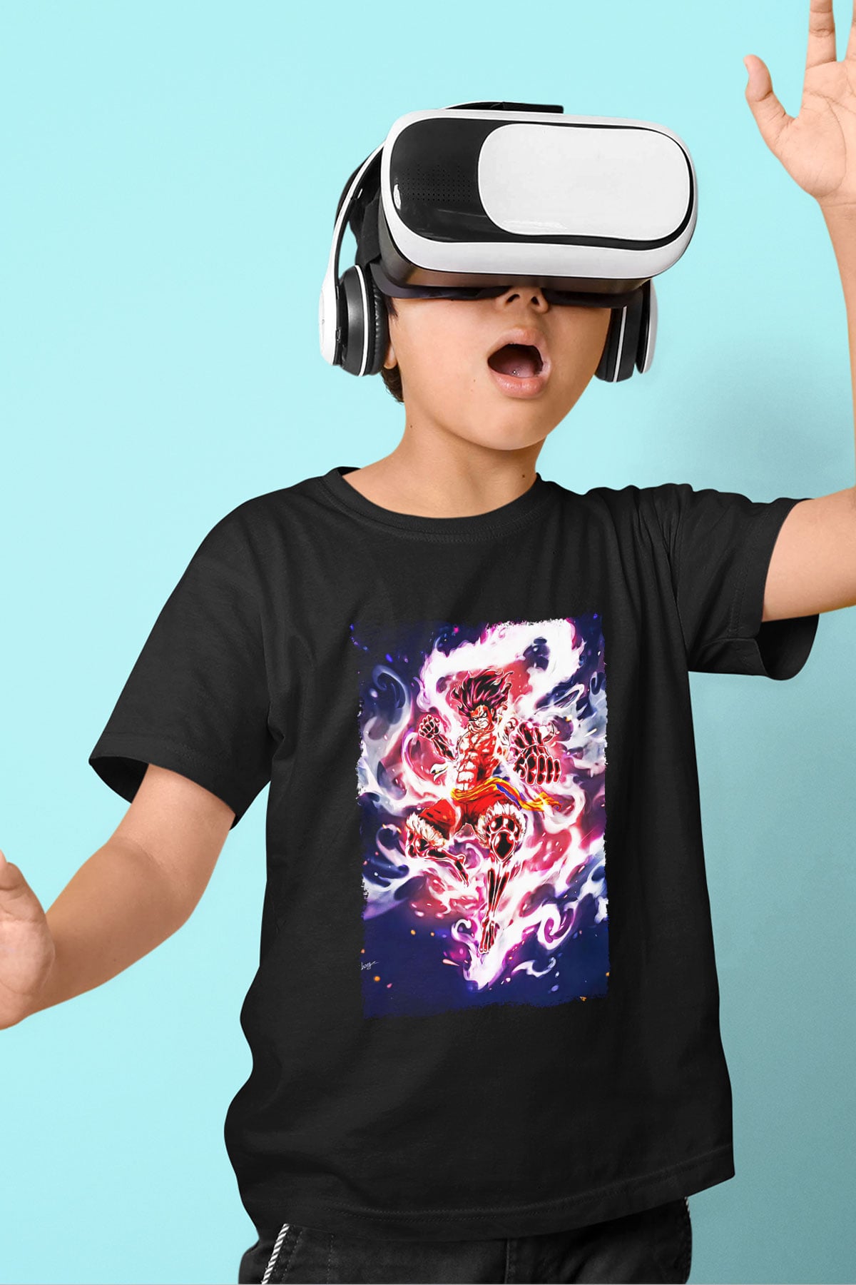 Bleach Baskılı Unisex Siyah Çocuk Tişört - Tshirt