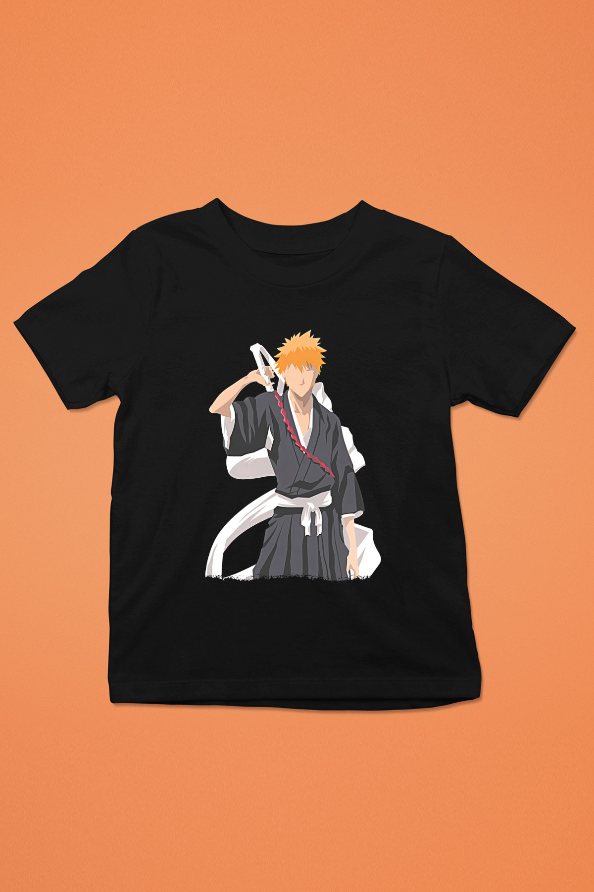 Bleach Baskılı Unisex Siyah Çocuk Tişört - Tshirt