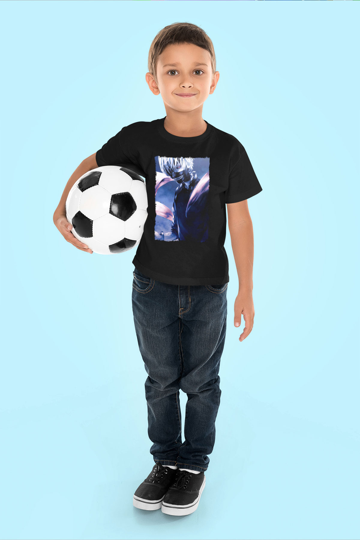 Bleach Baskılı Unisex Siyah Çocuk Tişört - Tshirt
