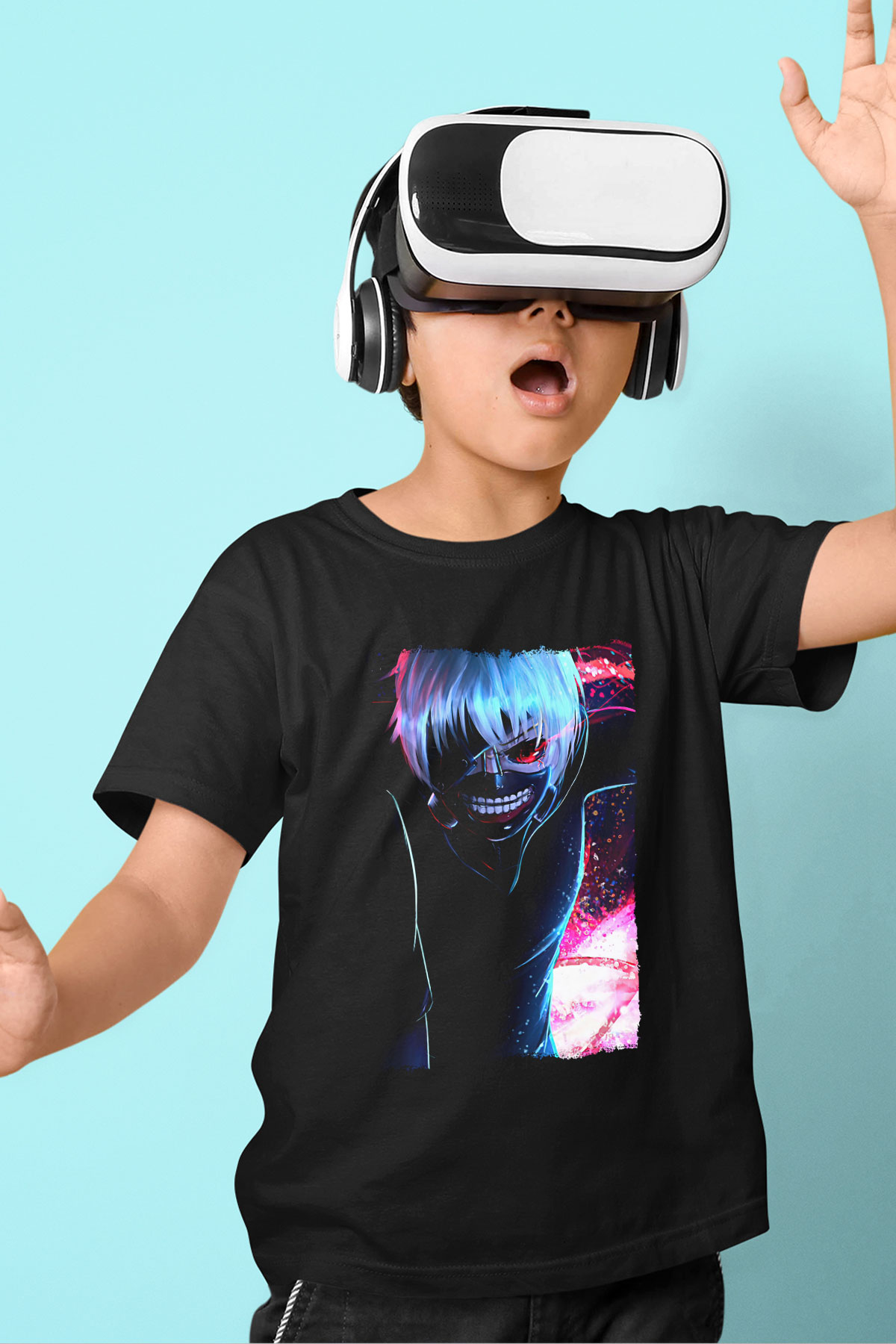 Bleach Baskılı Unisex Siyah Çocuk Tişört - Tshirt