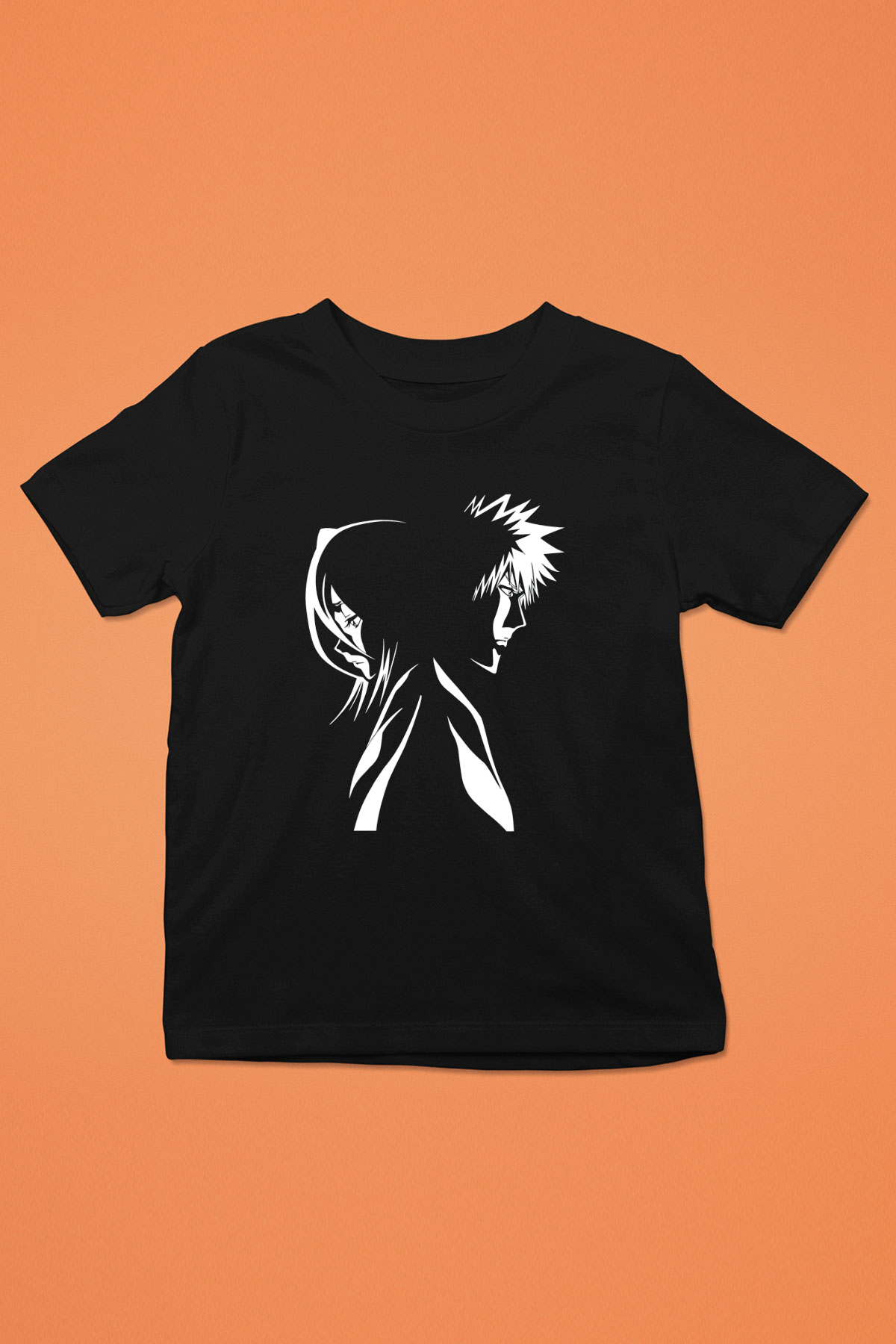 Bleach Baskılı Unisex Siyah Çocuk Tişört - Tshirt