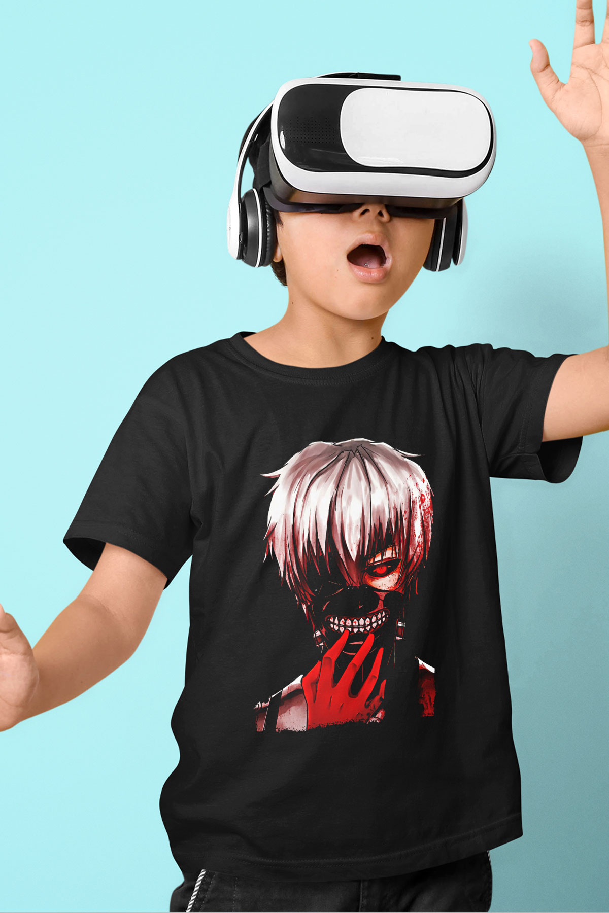 Bleach Baskılı Unisex Siyah Çocuk Tişört - Tshirt