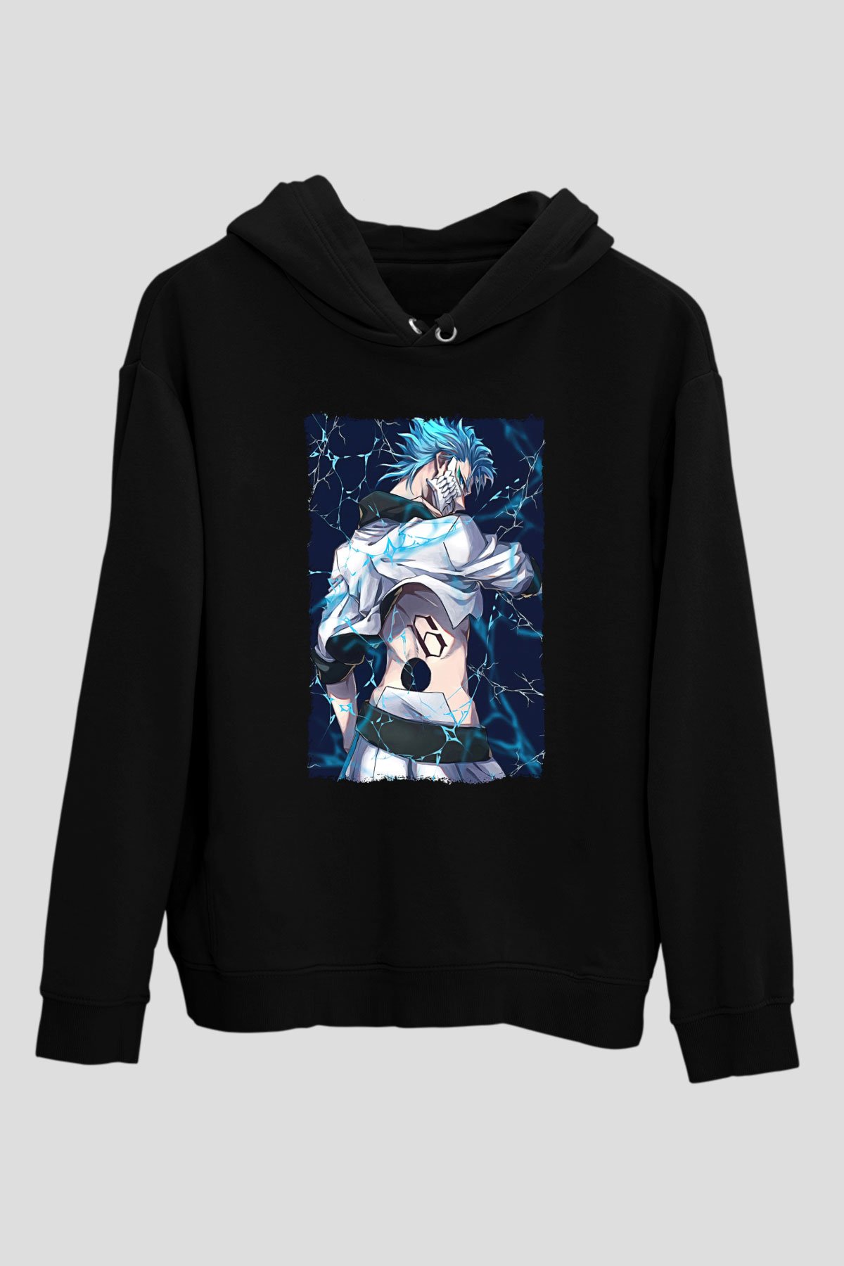 Bleach Baskılı Unisex Siyah Hoodie