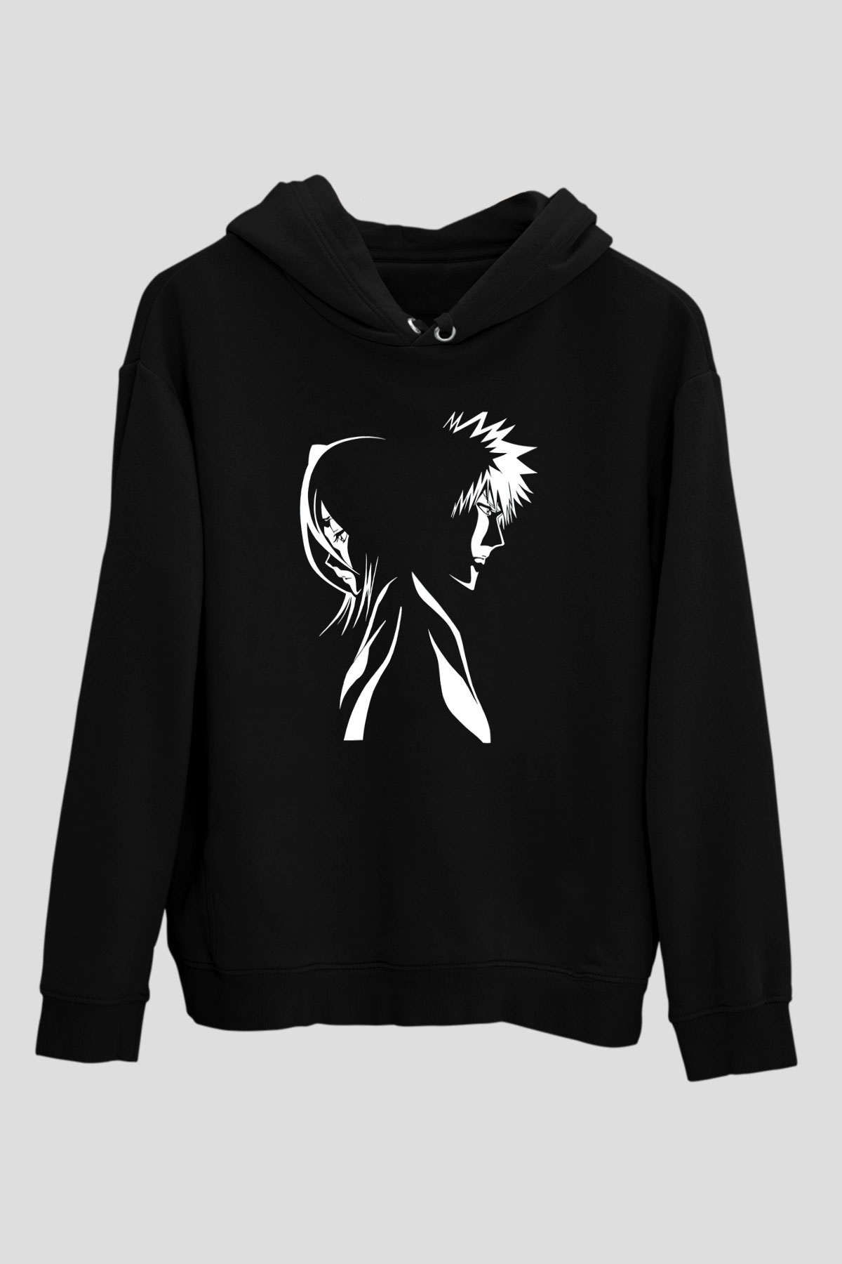Bleach Baskılı Unisex Siyah Hoodie