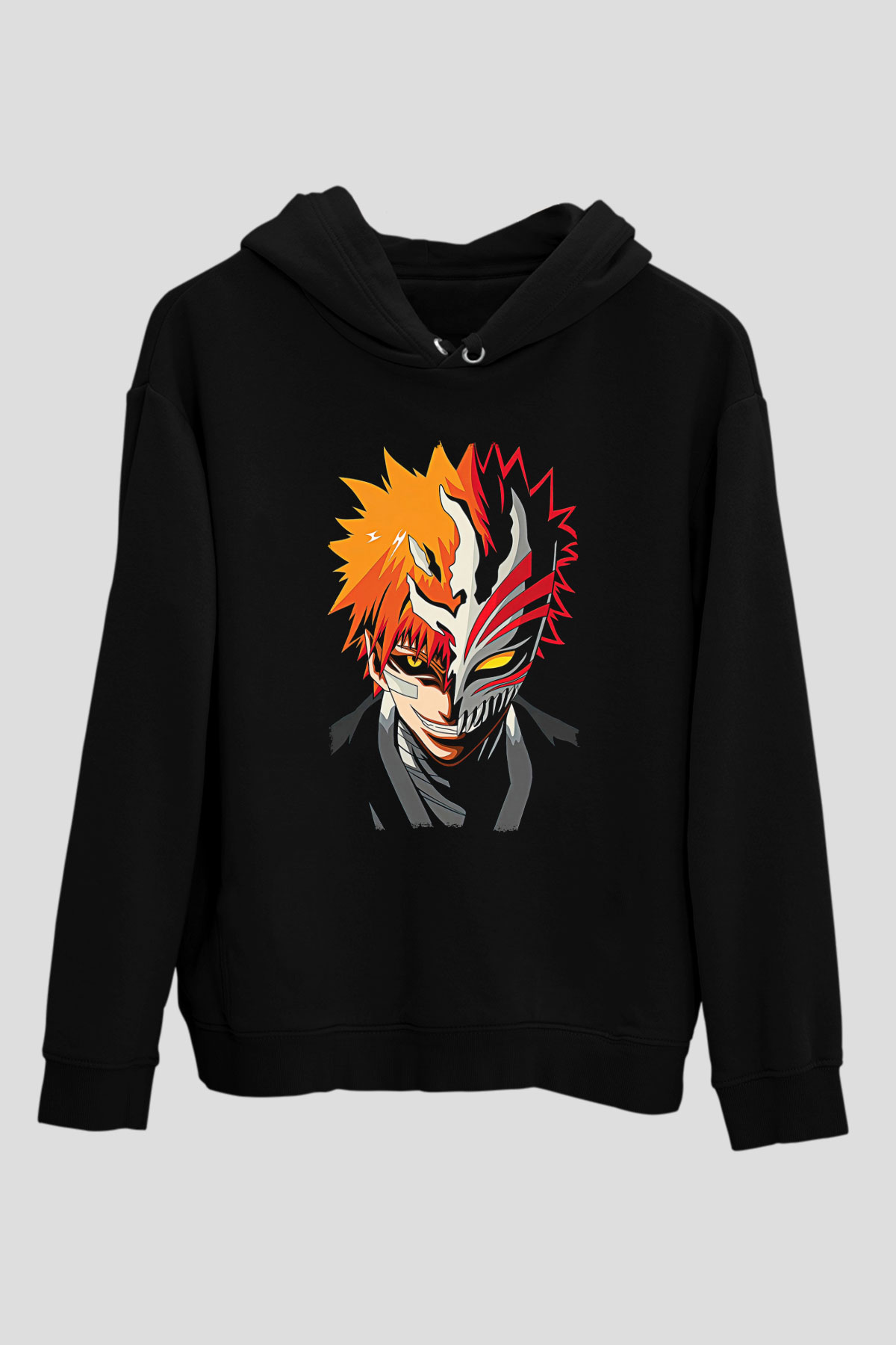 Bleach Baskılı Unisex Siyah Hoodie