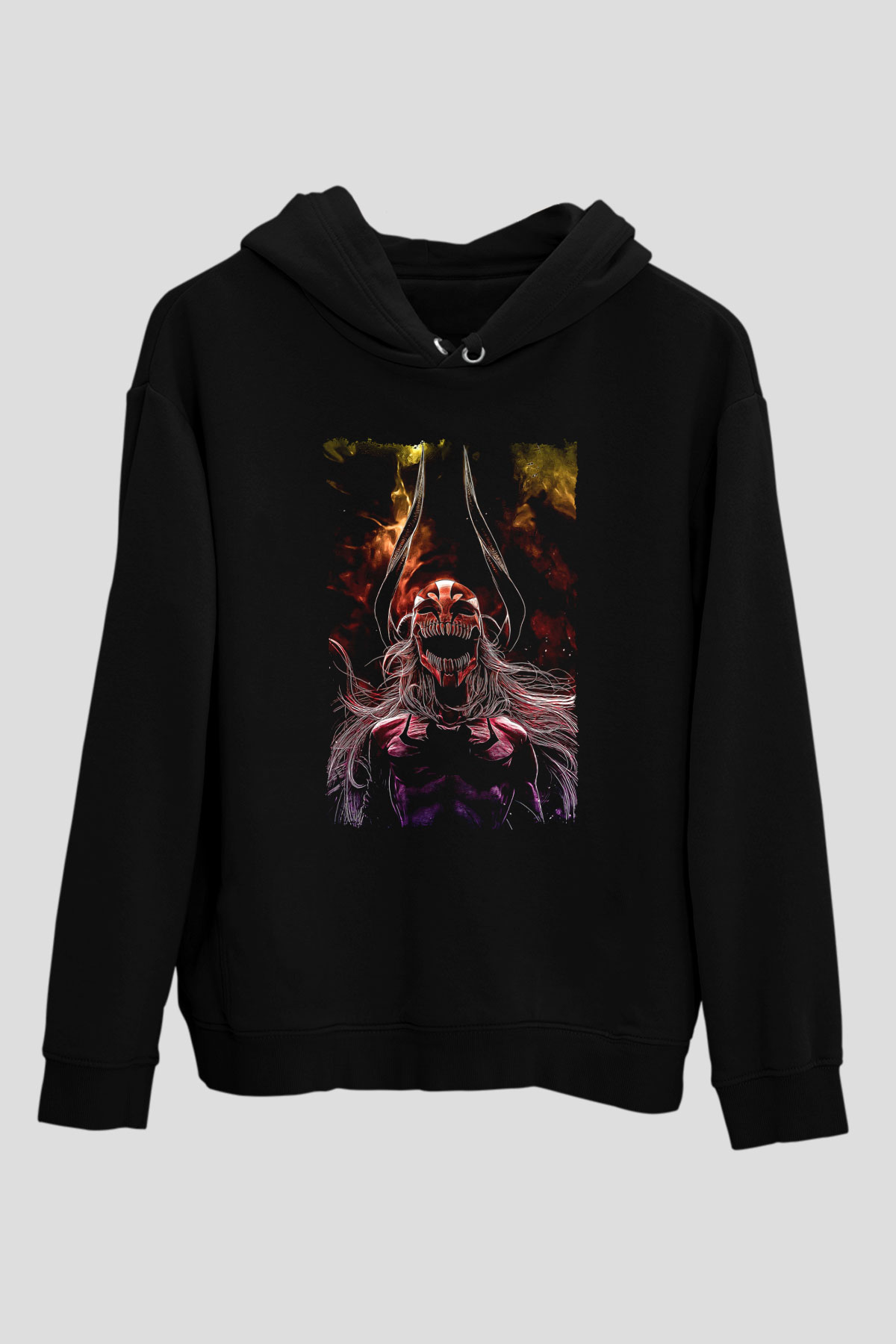 Bleach Baskılı Unisex Siyah Hoodie